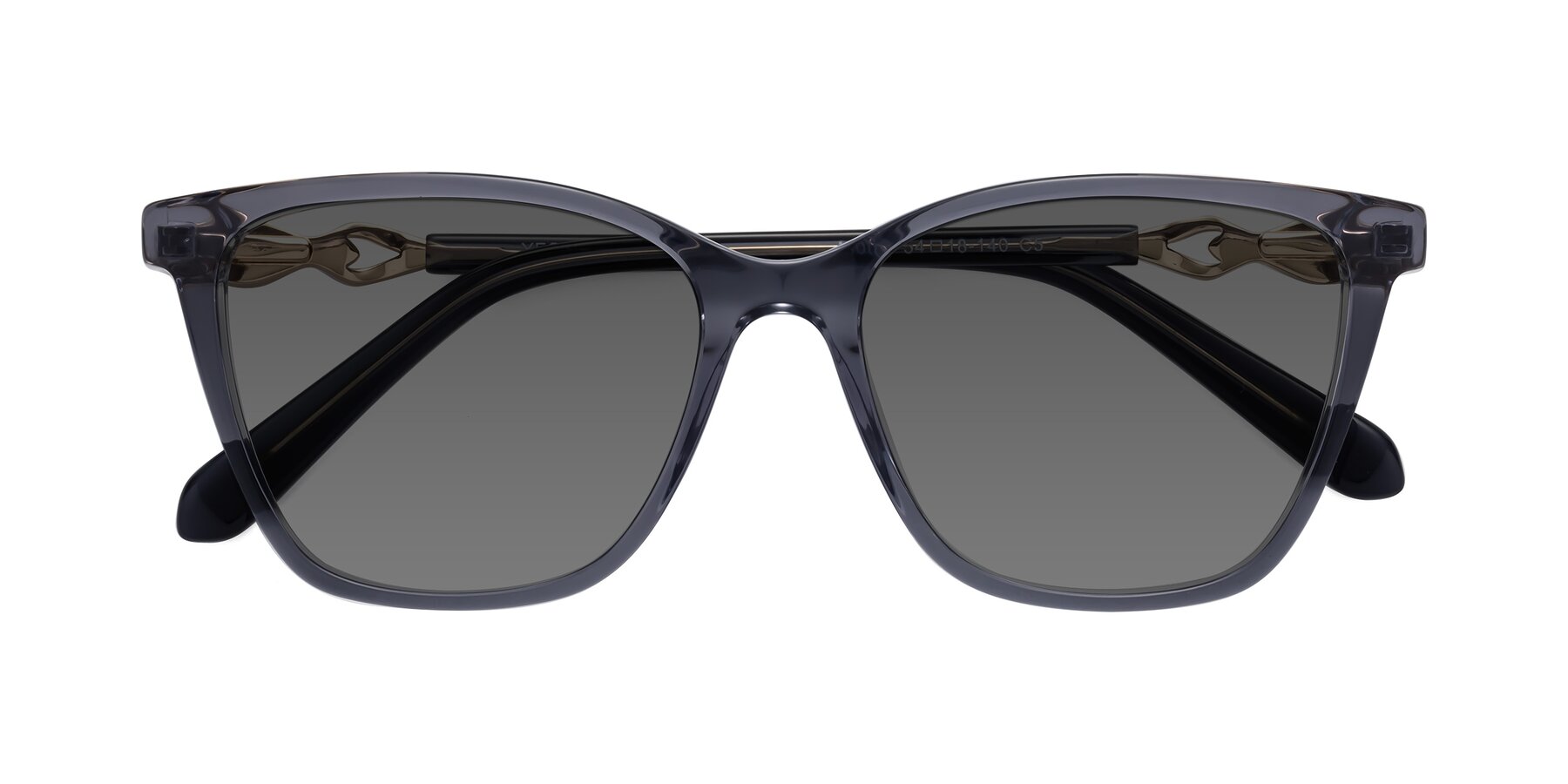 Folded Front of Mothe in Blue Gray with Medium Gray Tinted Lenses