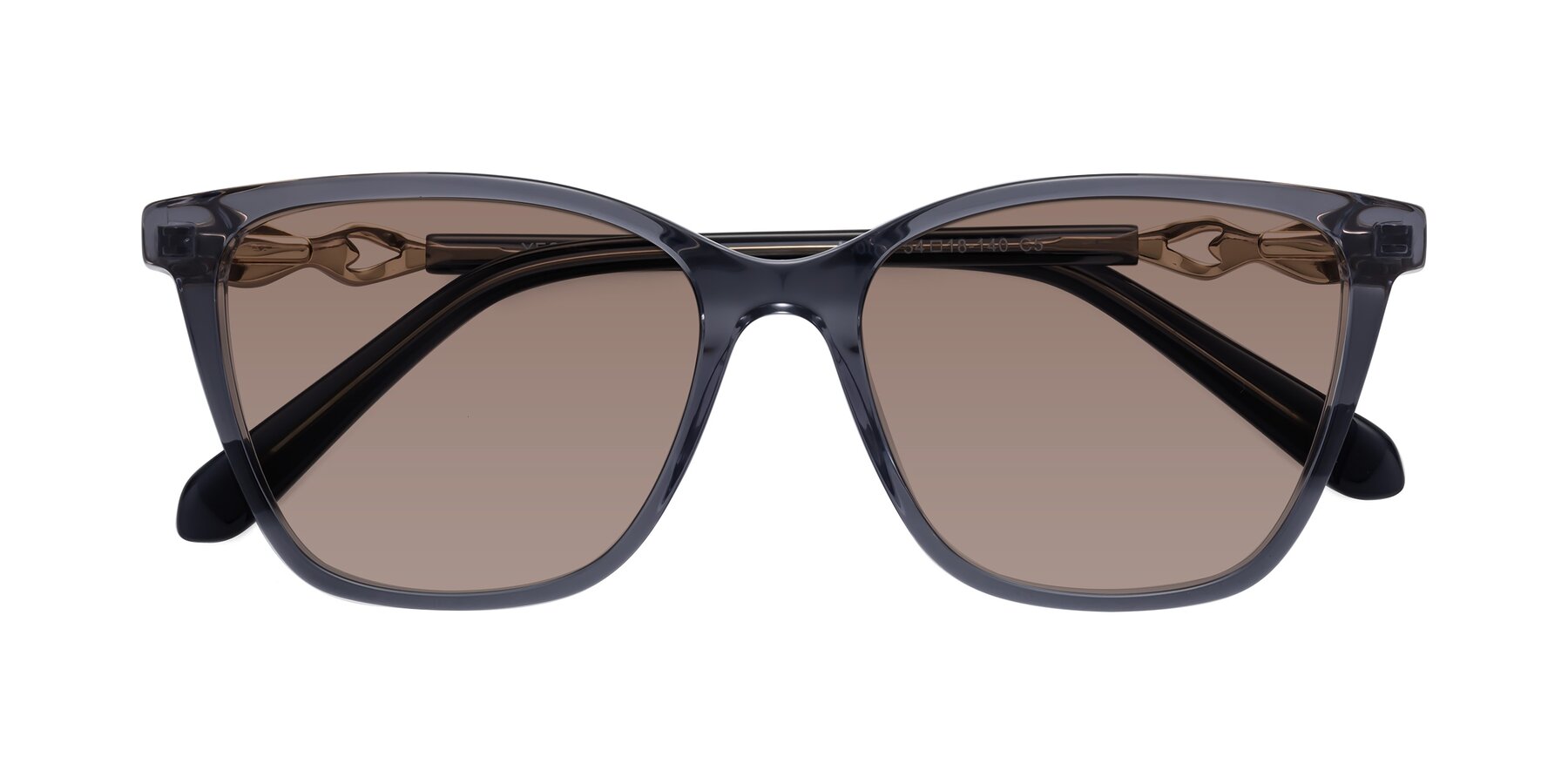 Folded Front of Mothe in Blue Gray with Medium Brown Tinted Lenses