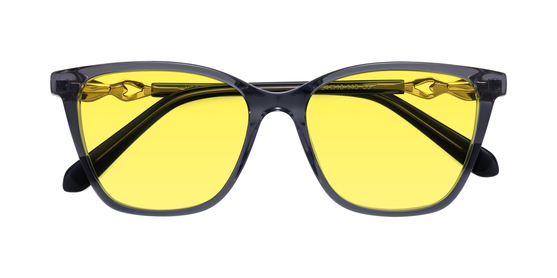 Folded Front of Mothe in Blue Gray with Medium Yellow Tinted Lenses