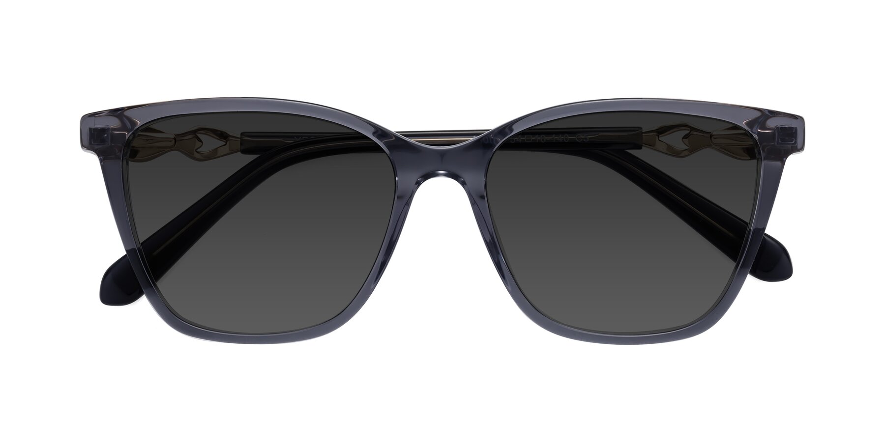 Folded Front of Mothe in Blue Gray with Gray Tinted Lenses