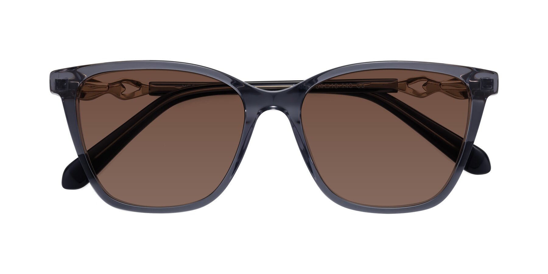 Folded Front of Mothe in Blue Gray with Brown Tinted Lenses