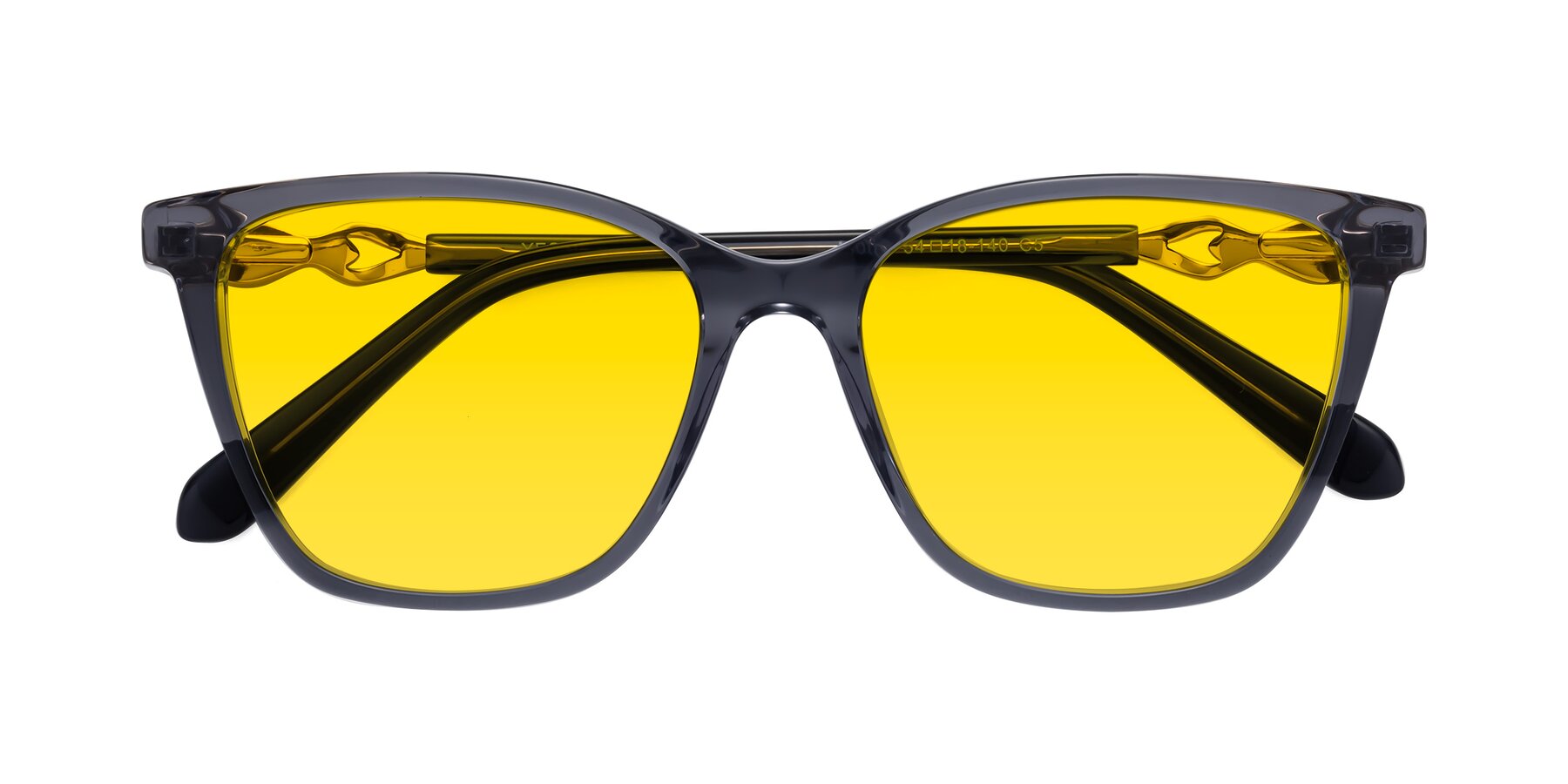 Folded Front of Mothe in Blue Gray with Yellow Tinted Lenses