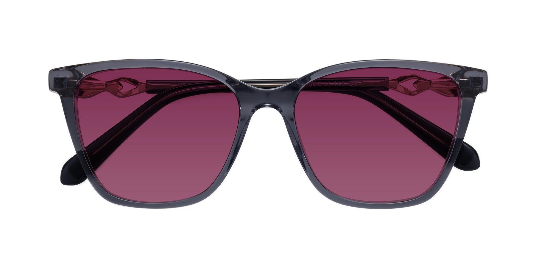 Folded Front of Mothe in Blue Gray with Wine Tinted Lenses