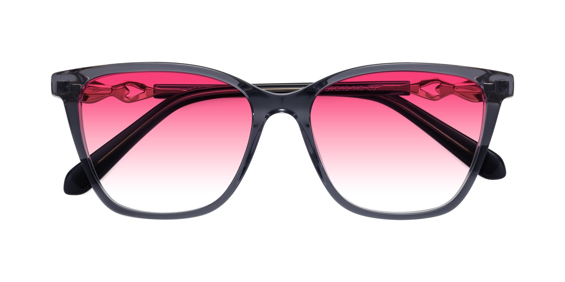 Folded Front of Mothe in Blue Gray with Pink Gradient Lenses