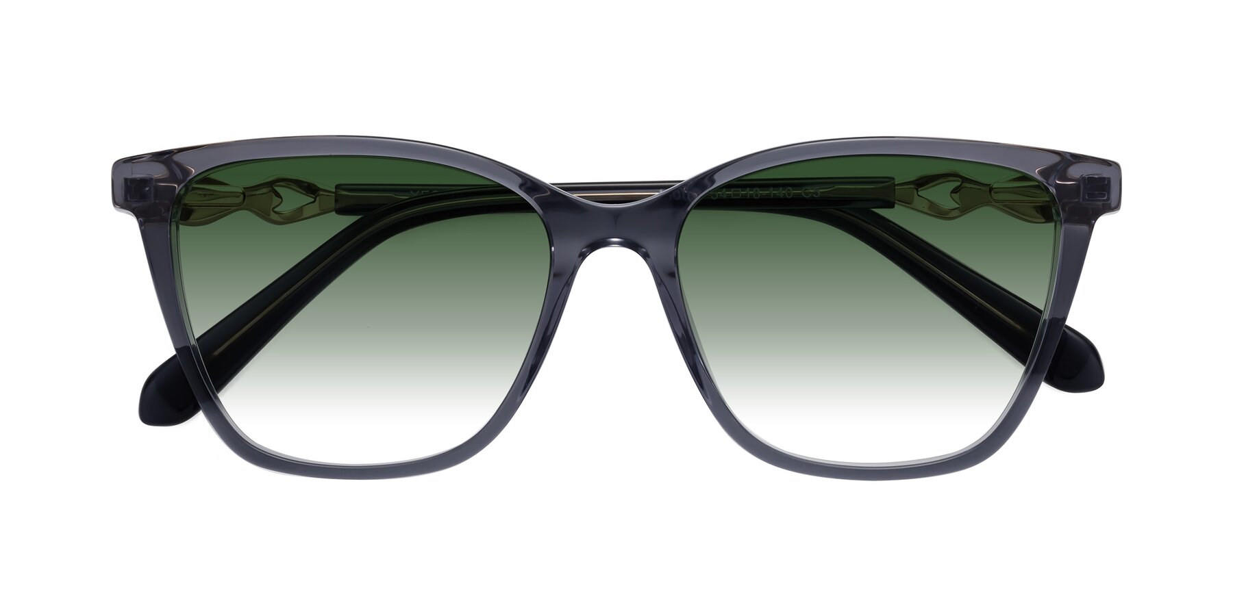 Folded Front of Mothe in Blue Gray with Green Gradient Lenses