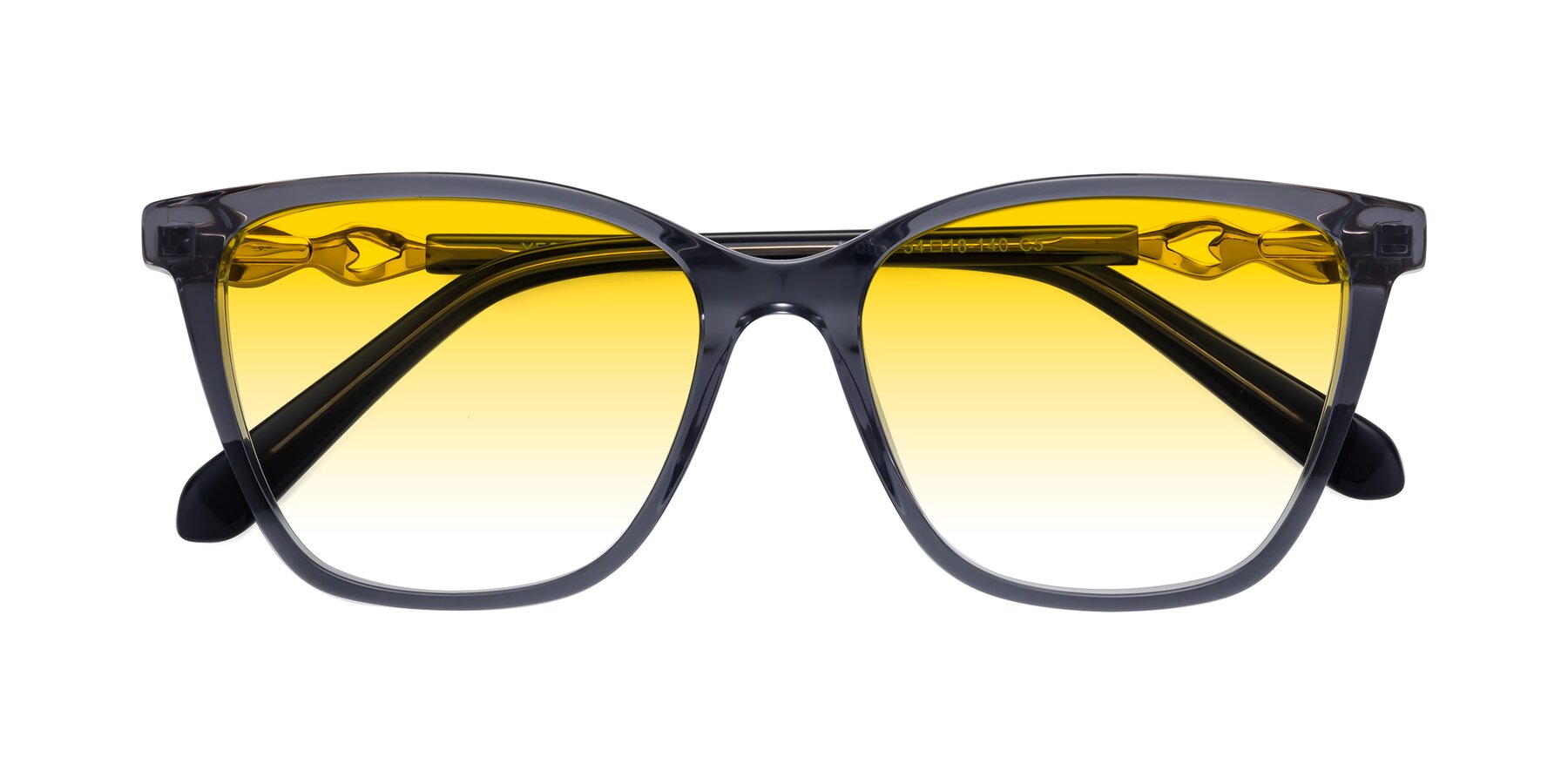 Folded Front of Mothe in Blue Gray with Yellow Gradient Lenses