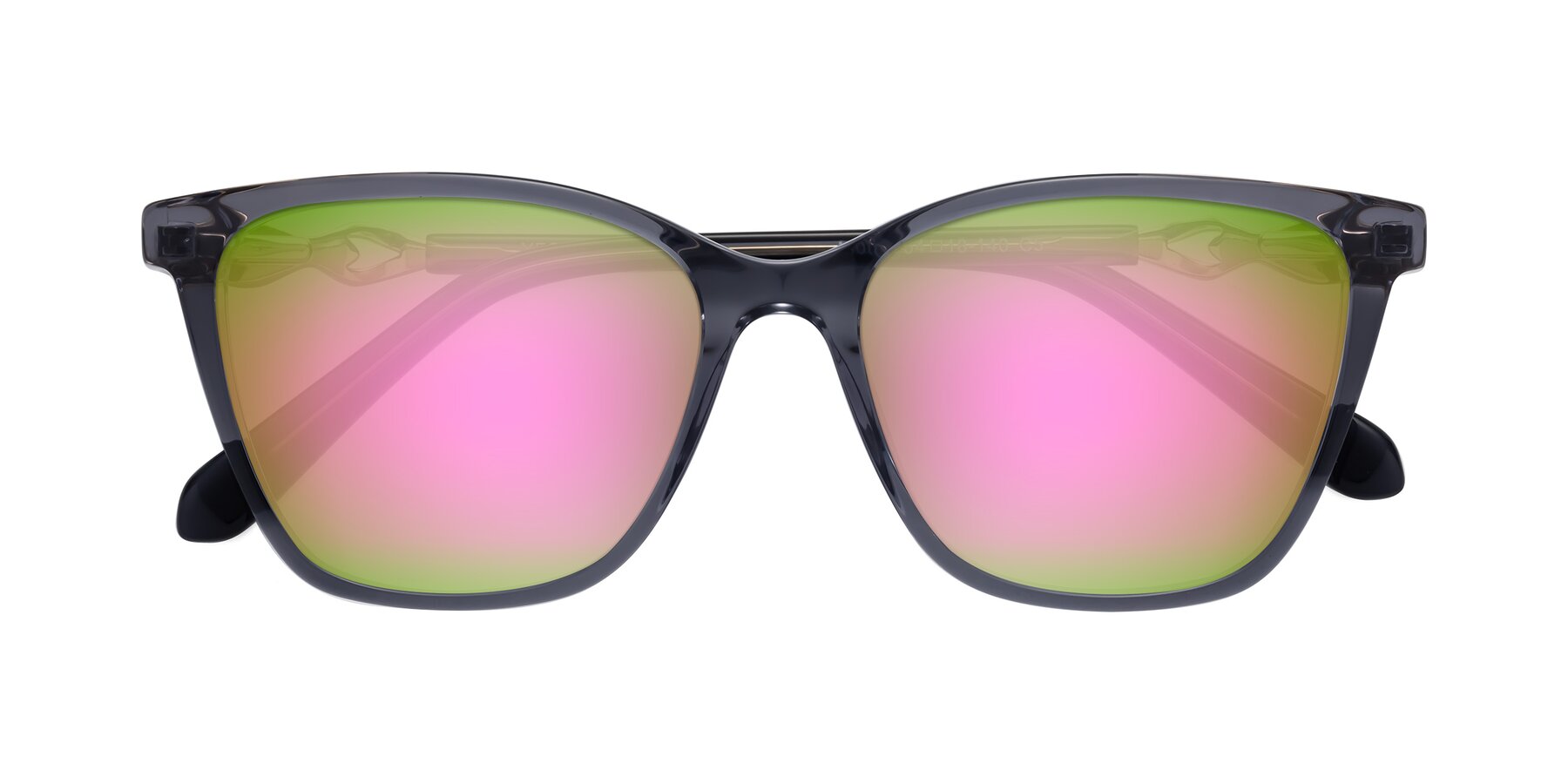 Folded Front of Mothe in Blue Gray with Pink Mirrored Lenses