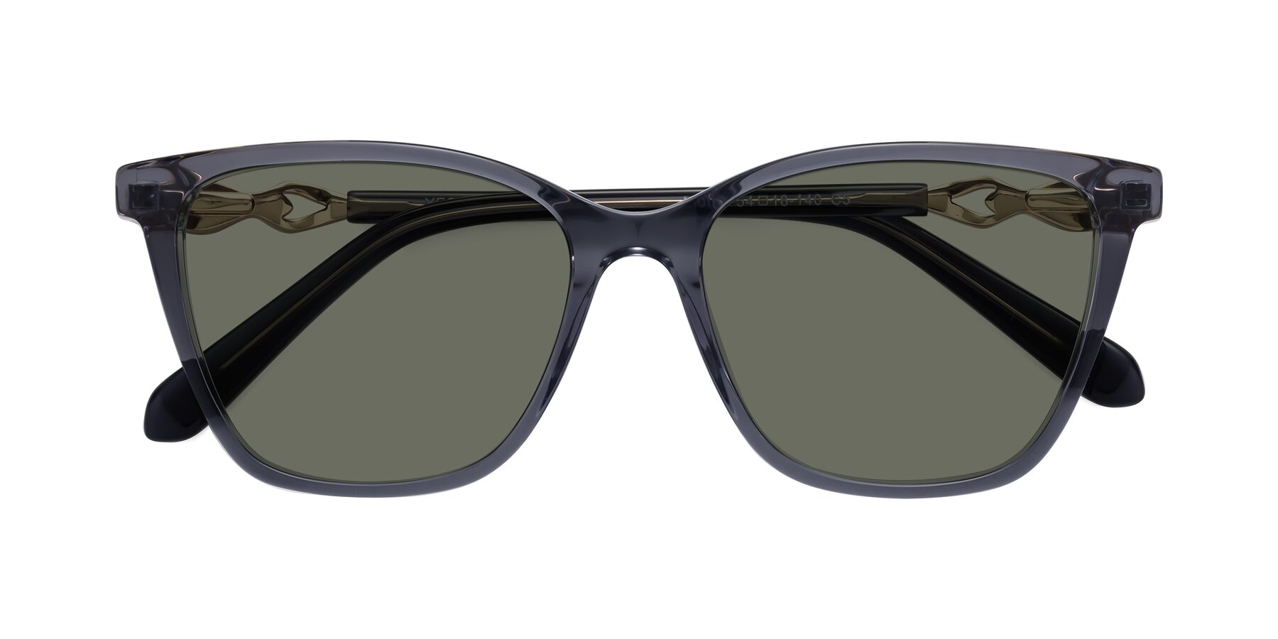 Folded Front of Mothe in Blue Gray with Gray Polarized Lenses