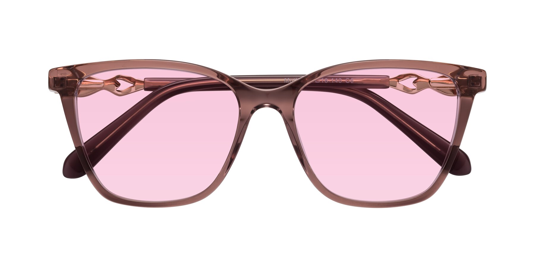 Folded Front of Mothe in Mauve Taupe with Light Pink Tinted Lenses