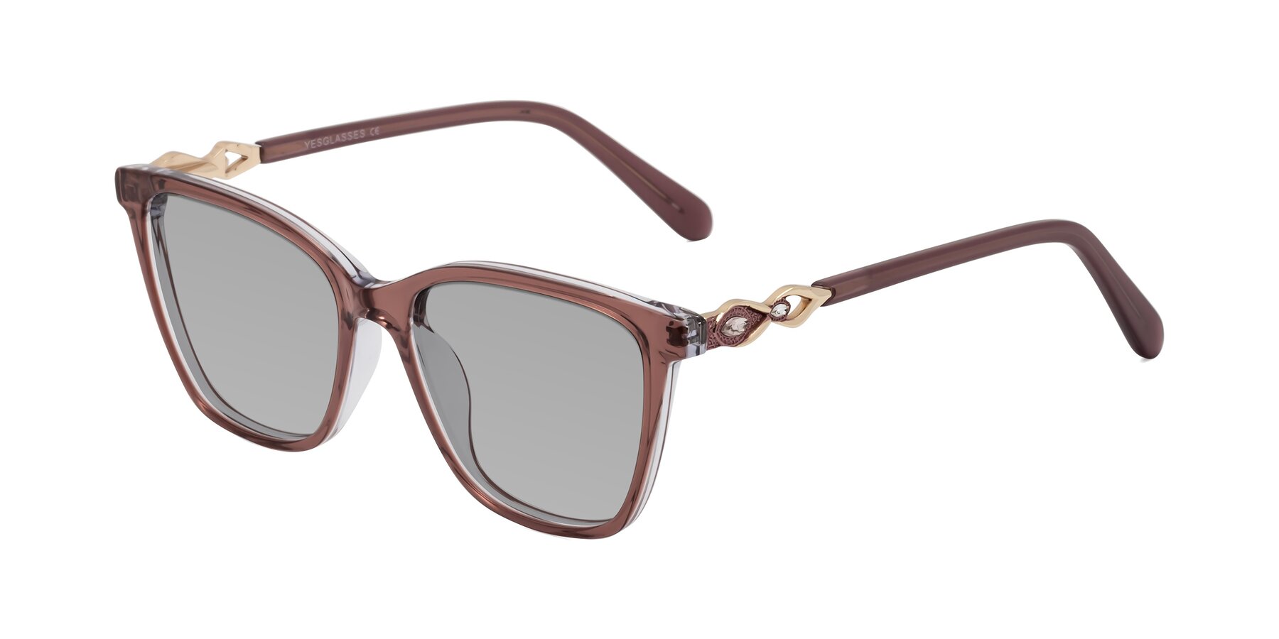 Angle of Mothe in Mauve Taupe with Light Gray Tinted Lenses