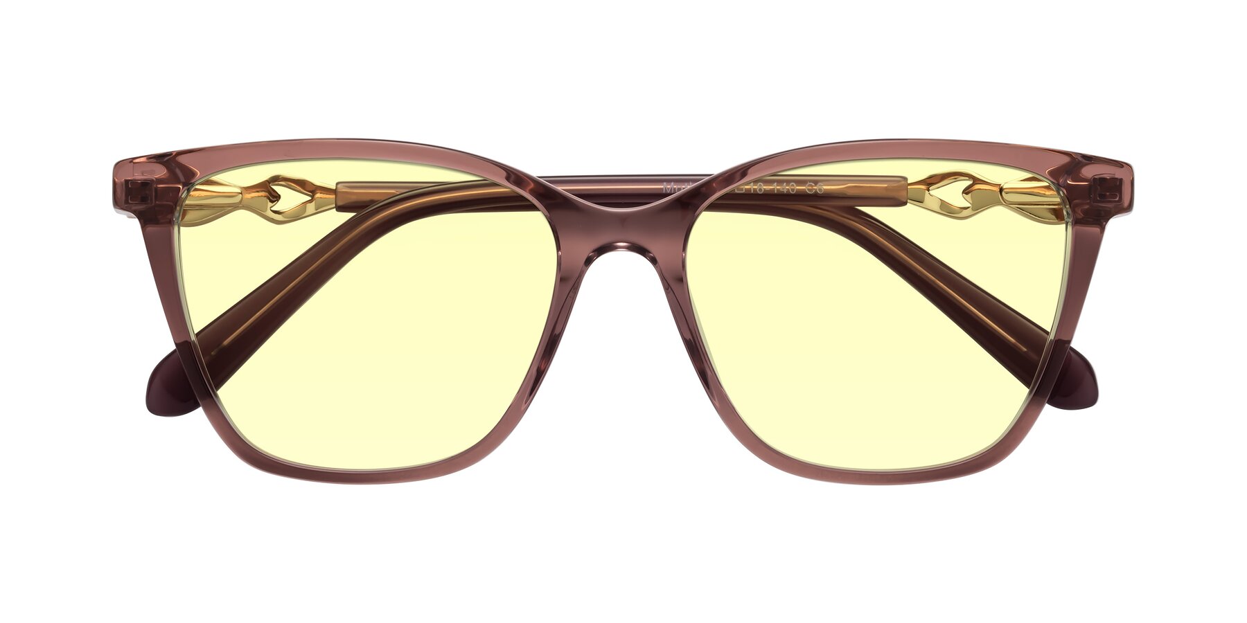 Folded Front of Mothe in Mauve Taupe with Light Yellow Tinted Lenses