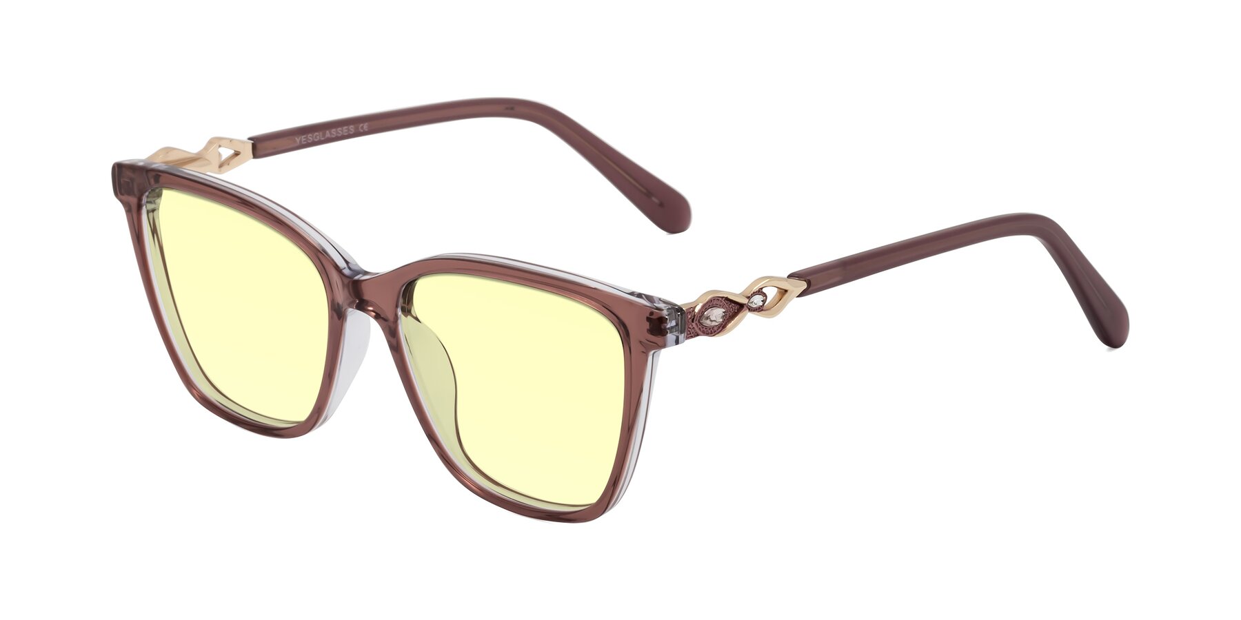 Angle of Mothe in Mauve Taupe with Light Yellow Tinted Lenses