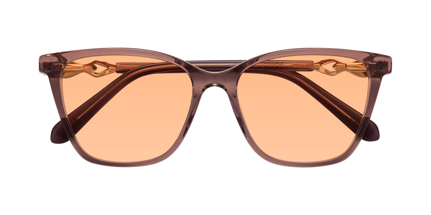 Folded Front of Mothe in Mauve Taupe with Light Orange Tinted Lenses