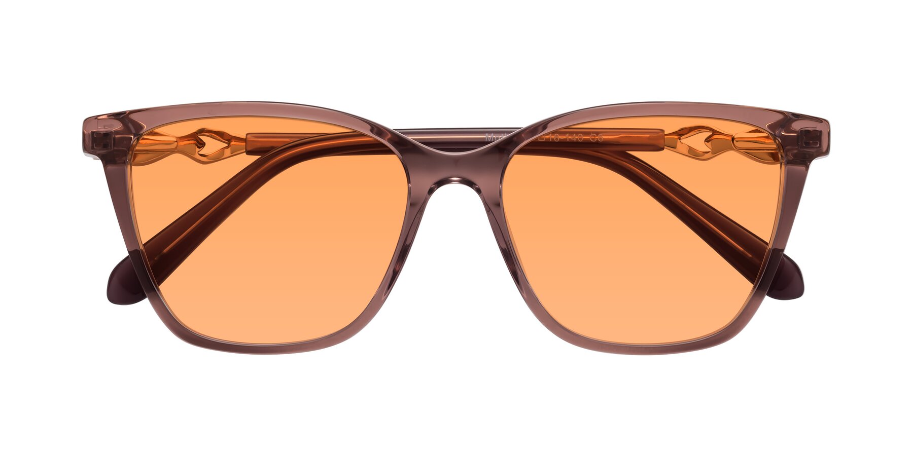 Folded Front of Mothe in Mauve Taupe with Medium Orange Tinted Lenses