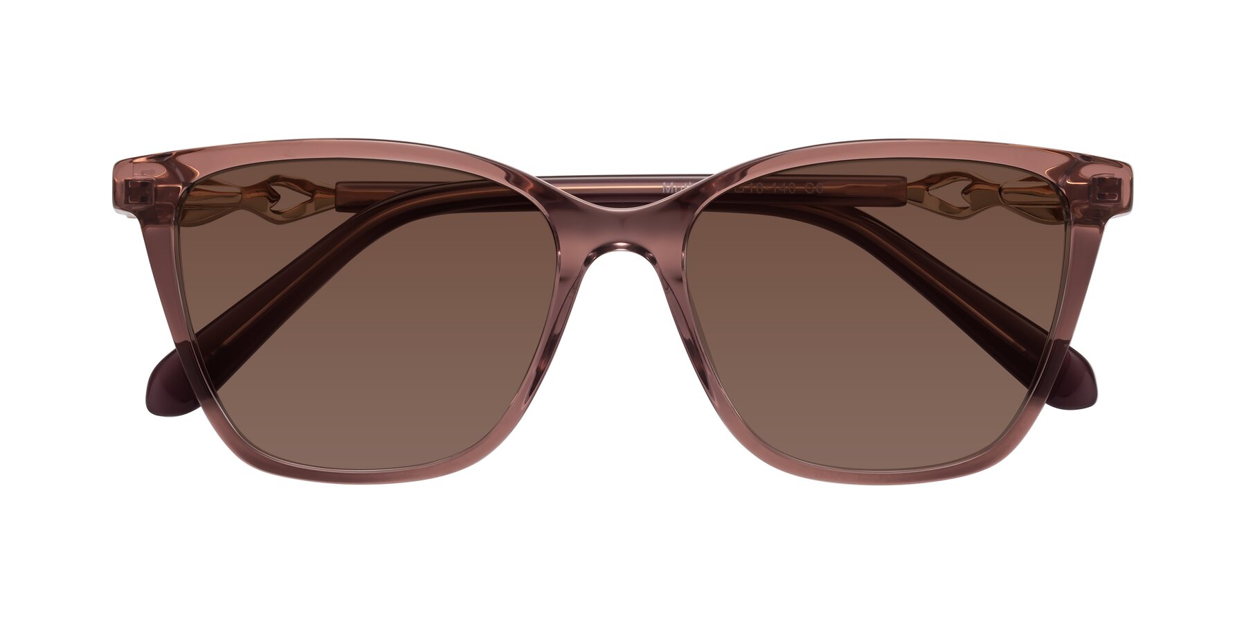 Folded Front of Mothe in Mauve Taupe with Brown Tinted Lenses