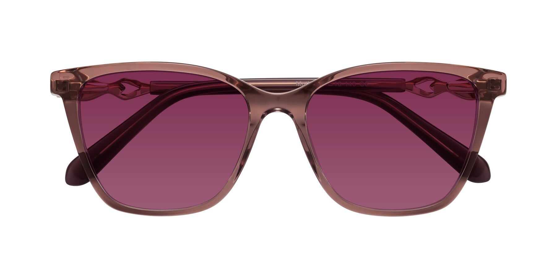 Folded Front of Mothe in Mauve Taupe with Wine Tinted Lenses