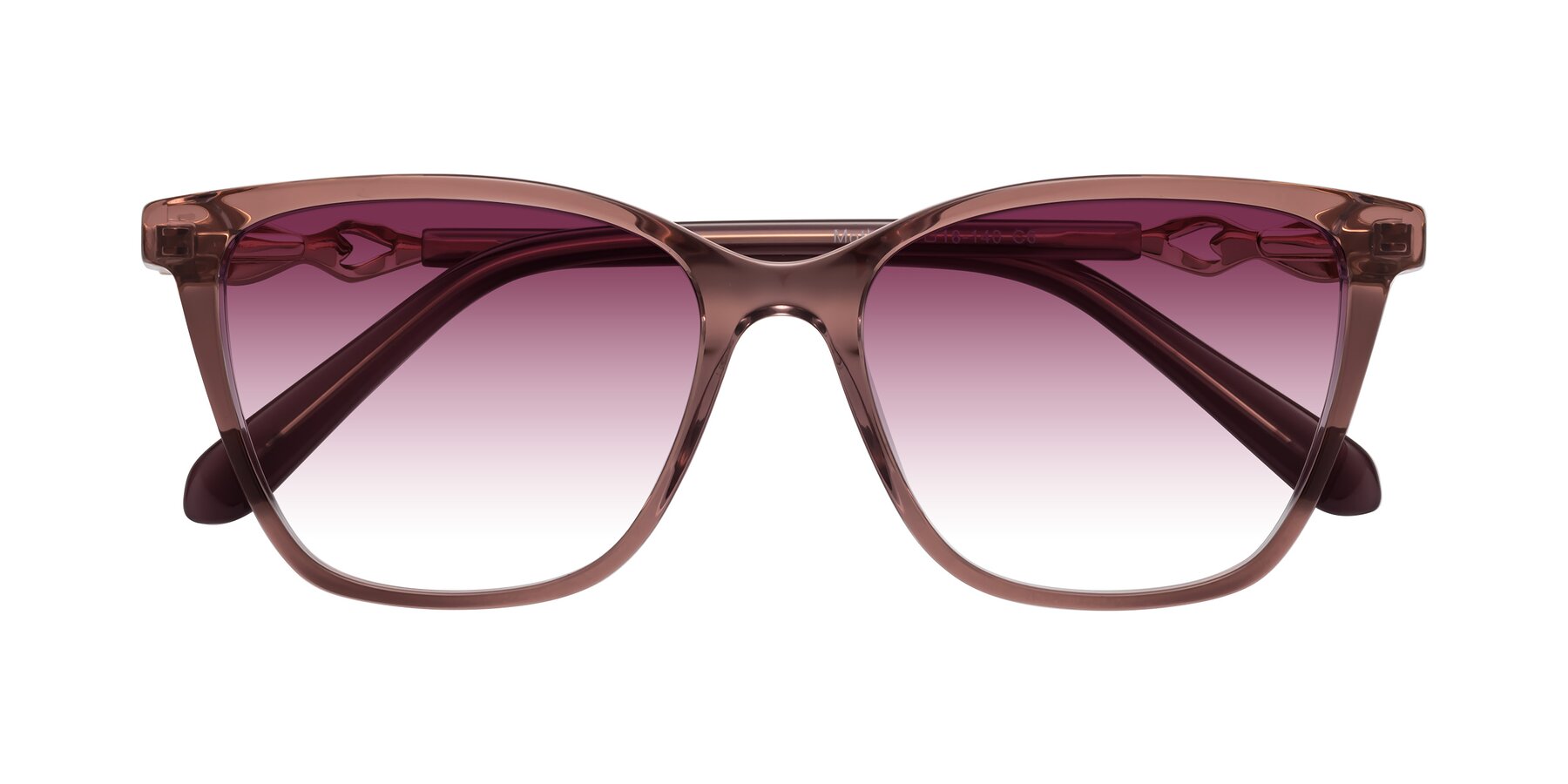 Folded Front of Mothe in Mauve Taupe with Wine Gradient Lenses