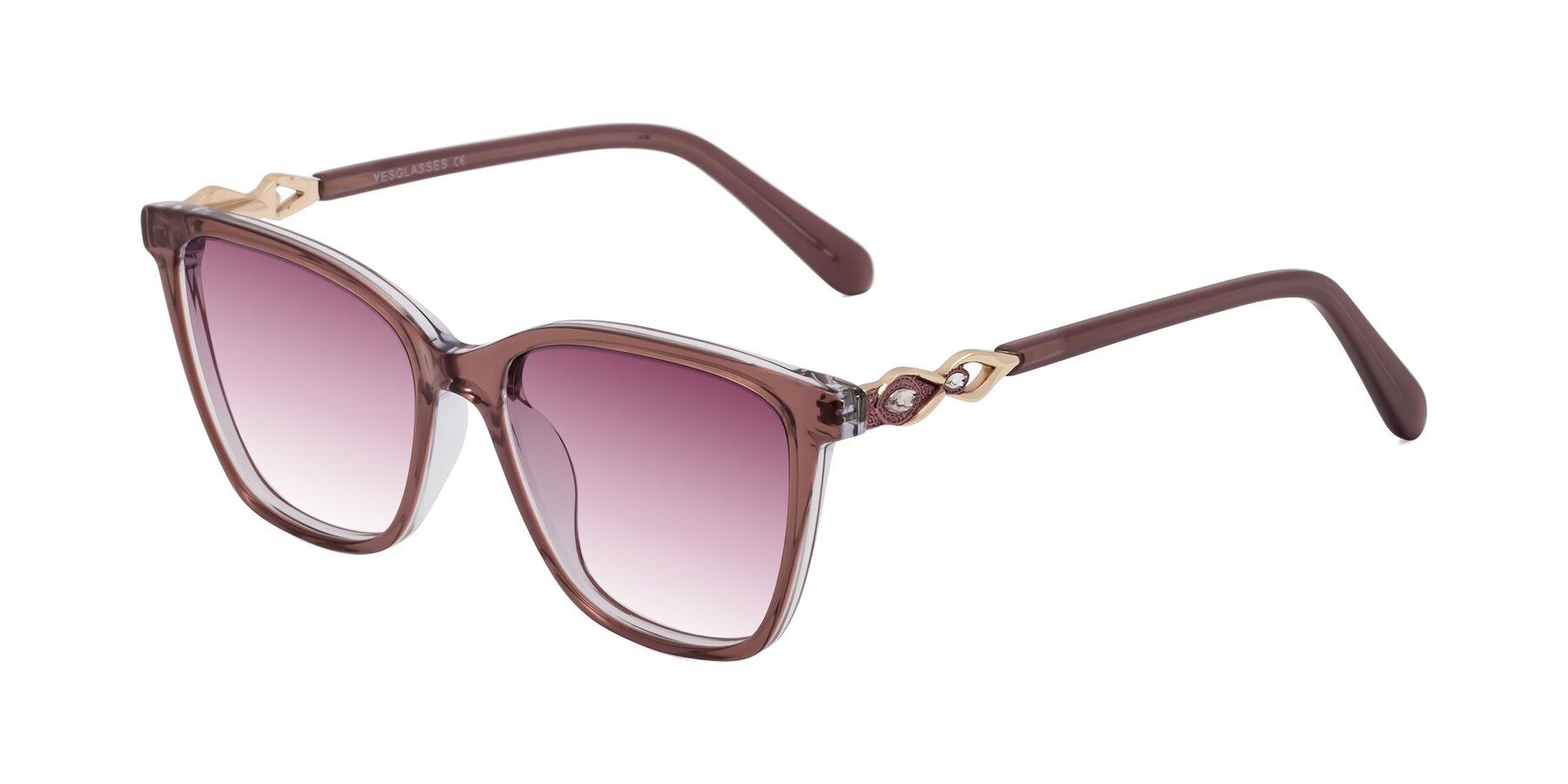 Angle of Mothe in Mauve Taupe with Wine Gradient Lenses