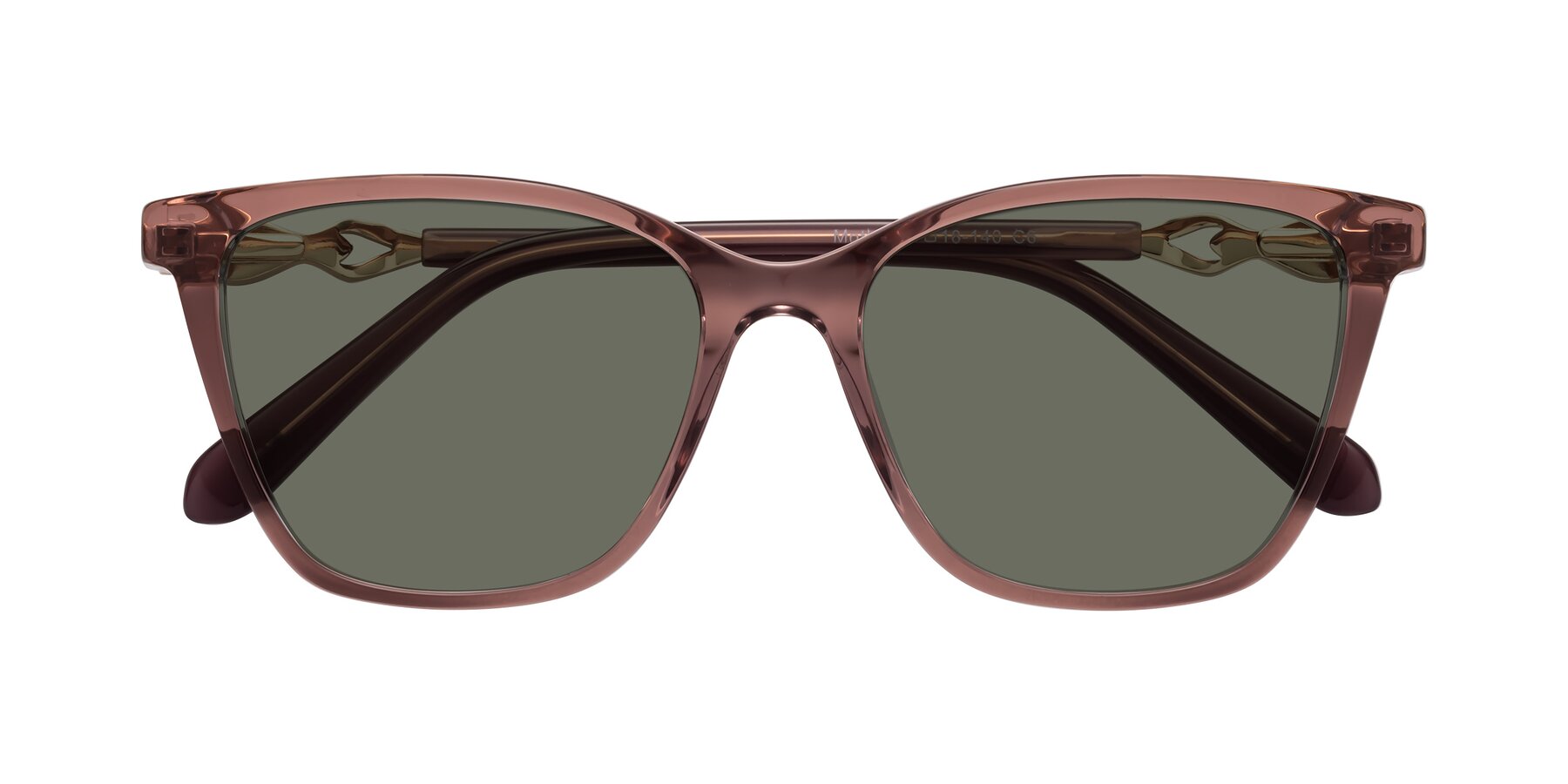 Folded Front of Mothe in Mauve Taupe with Gray Polarized Lenses