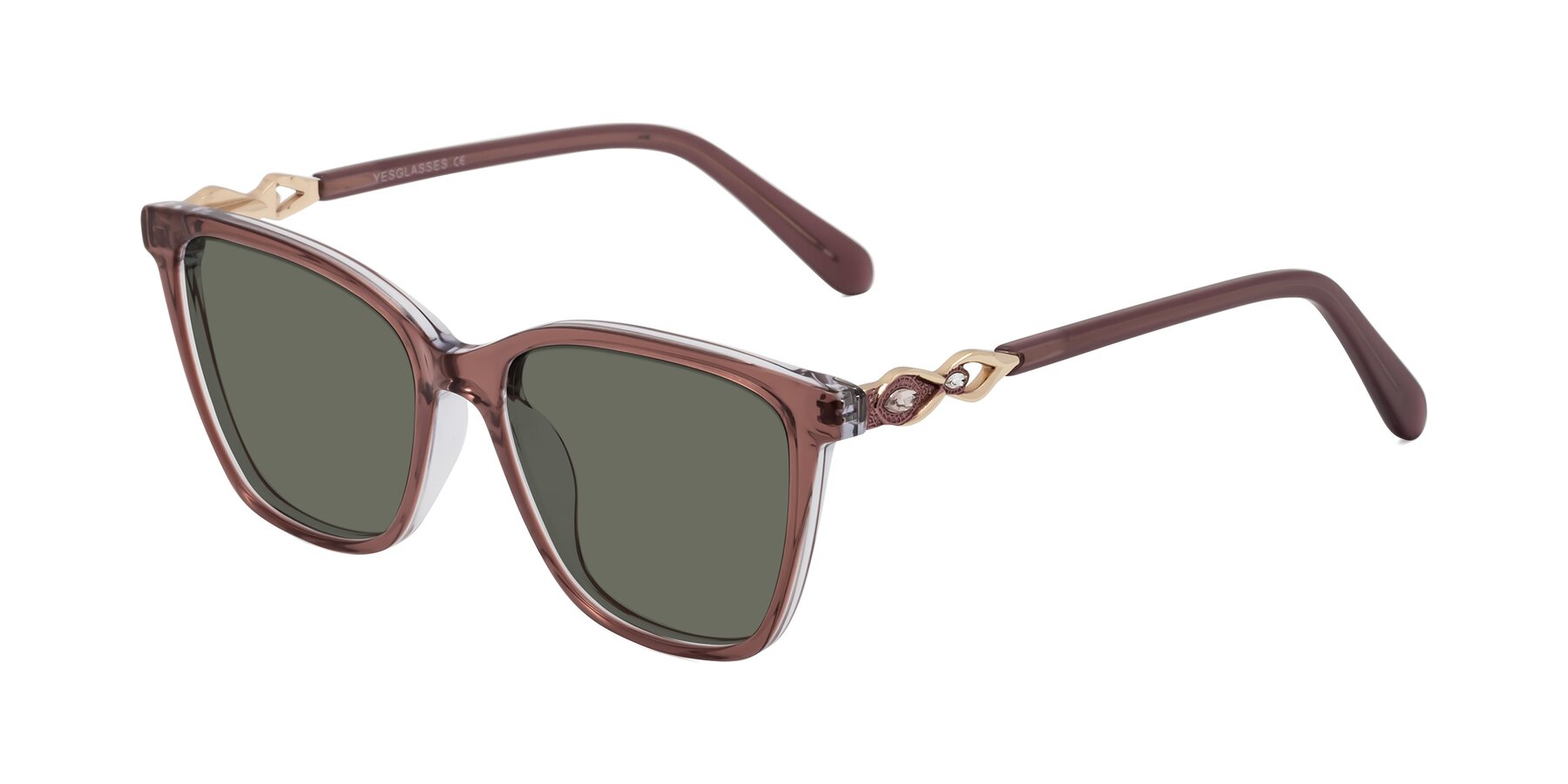 Angle of Mothe in Mauve Taupe with Gray Polarized Lenses