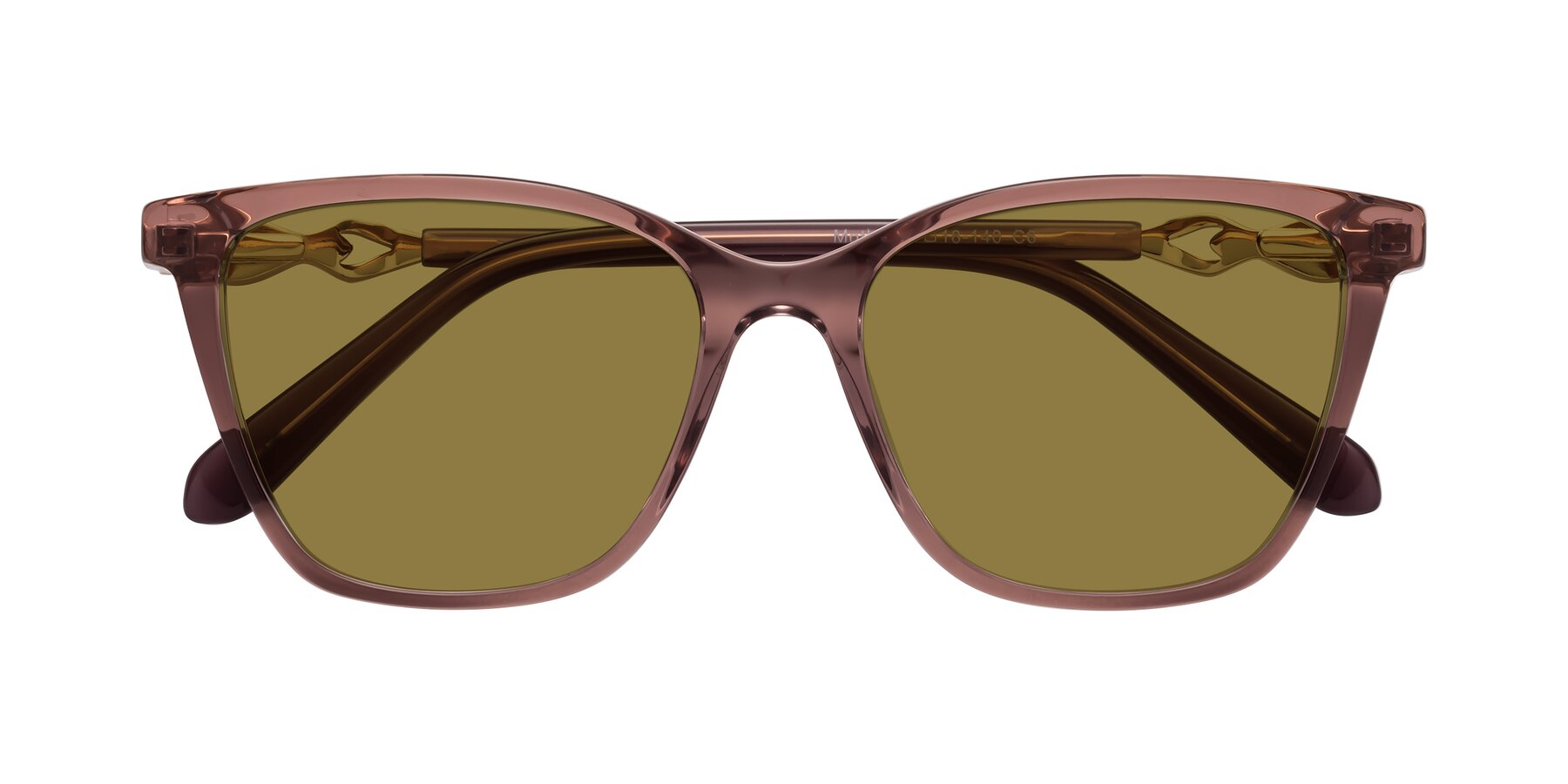 Folded Front of Mothe in Mauve Taupe with Brown Polarized Lenses