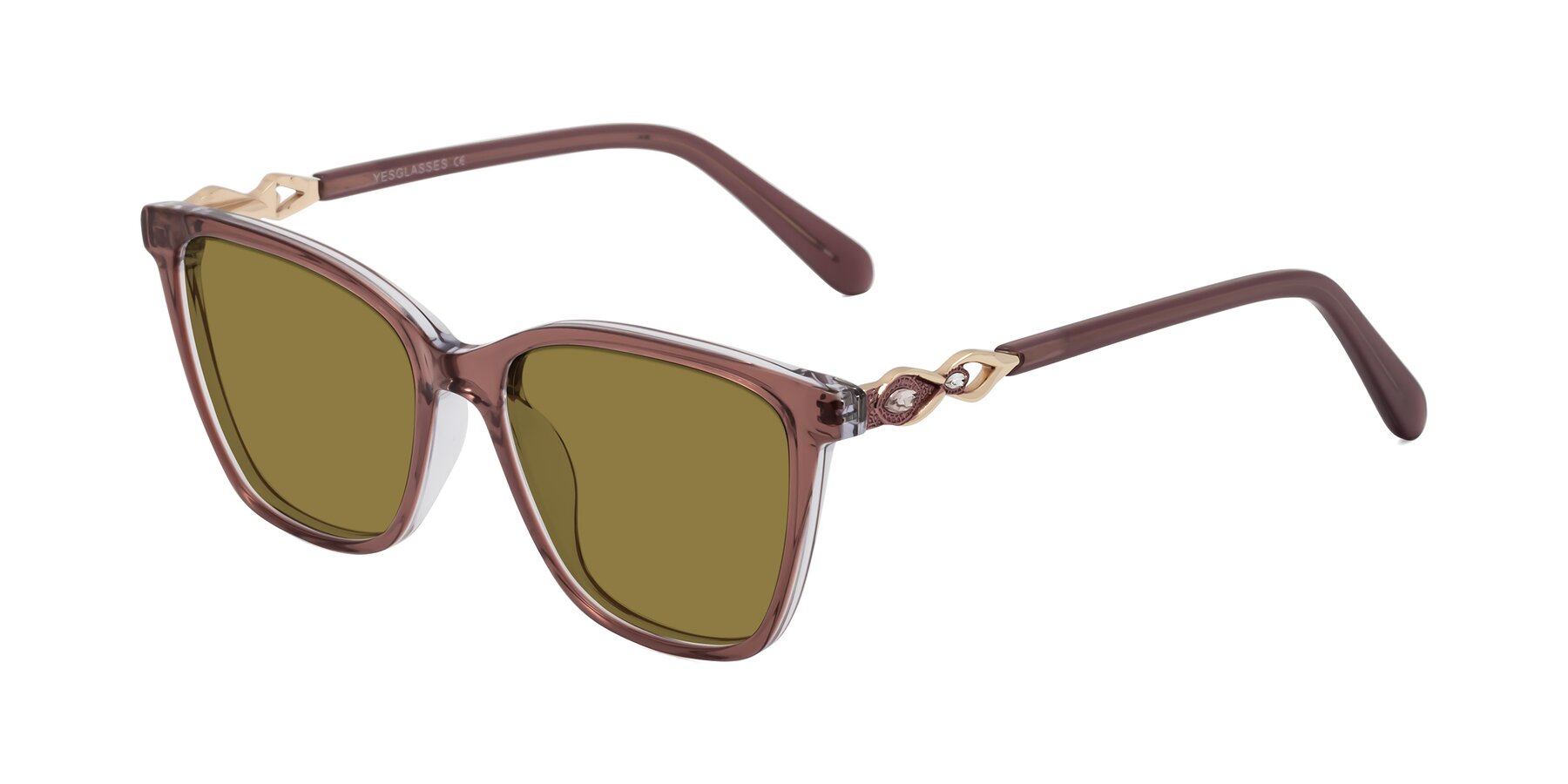 Angle of Mothe in Mauve Taupe with Brown Polarized Lenses