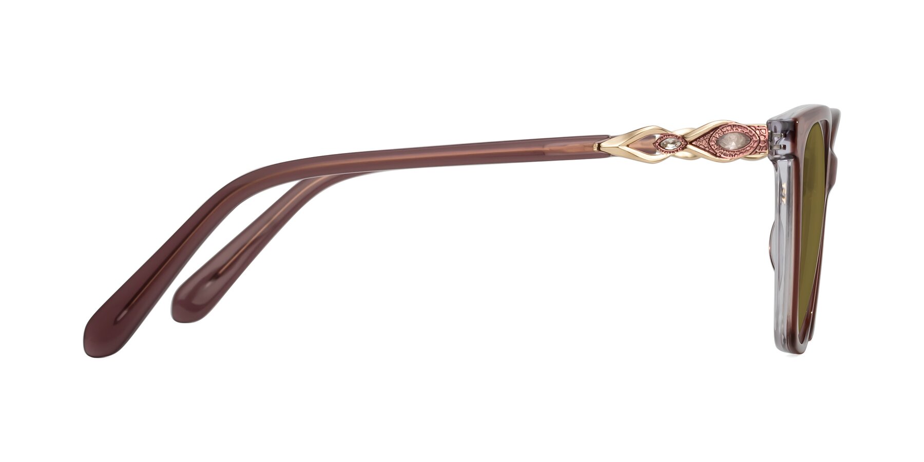 Side of Mothe in Mauve Taupe with Brown Polarized Lenses