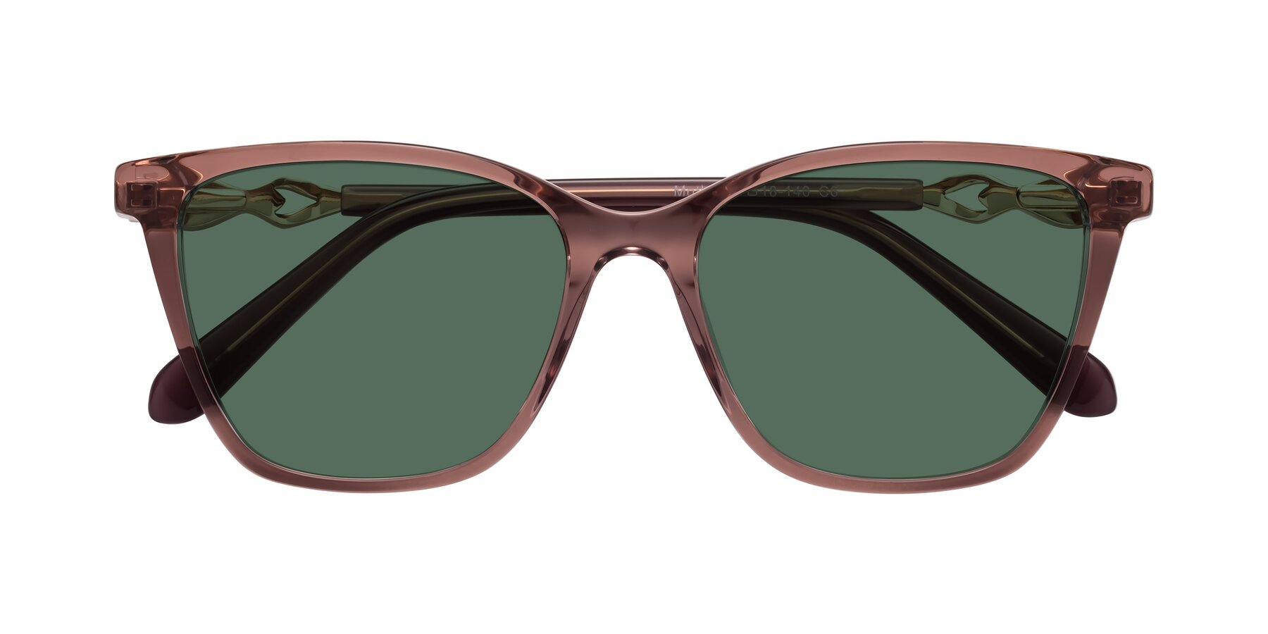 Folded Front of Mothe in Mauve Taupe with Green Polarized Lenses