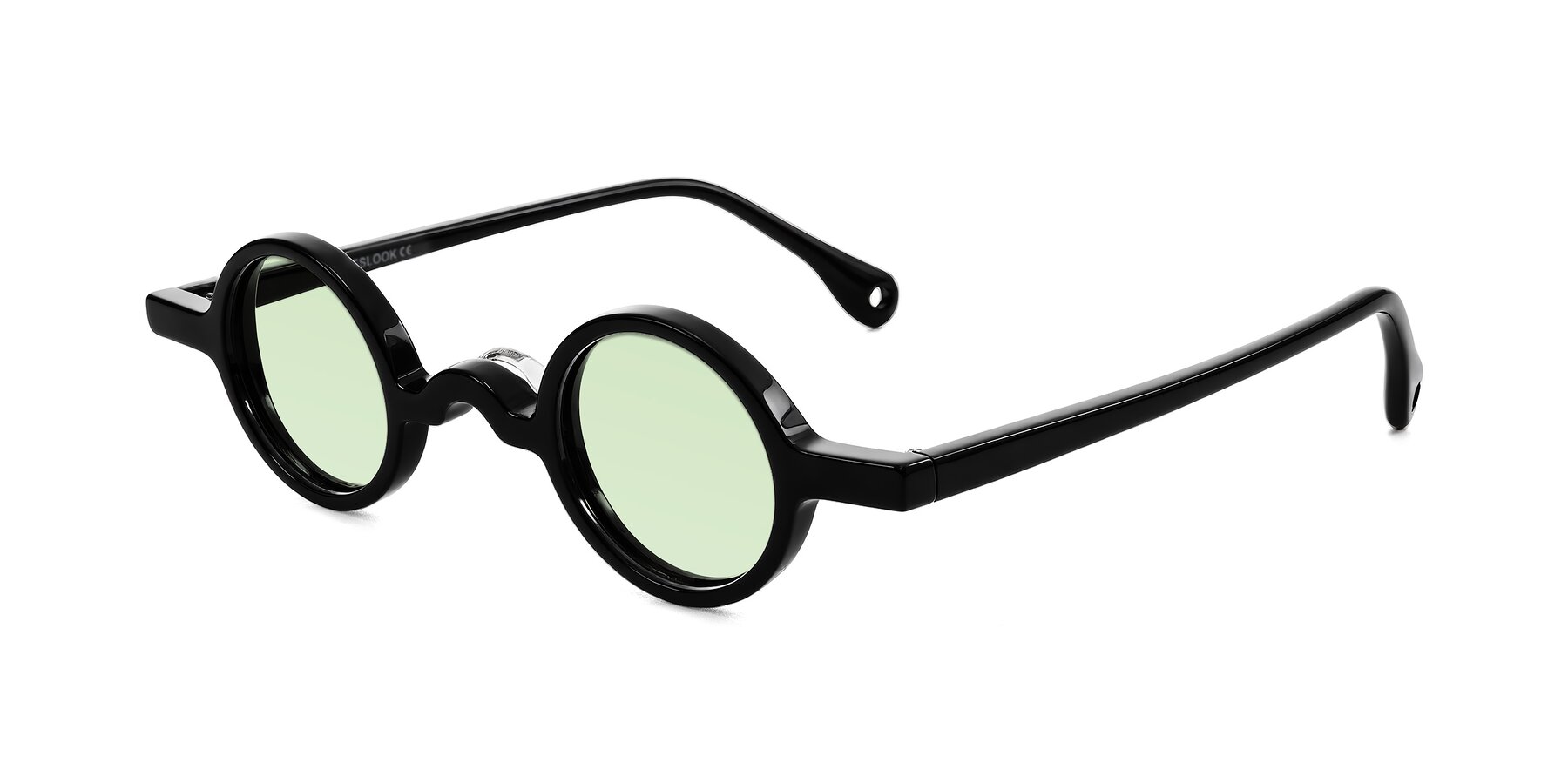 Angle of Hominid in Black with Light Green Tinted Lenses