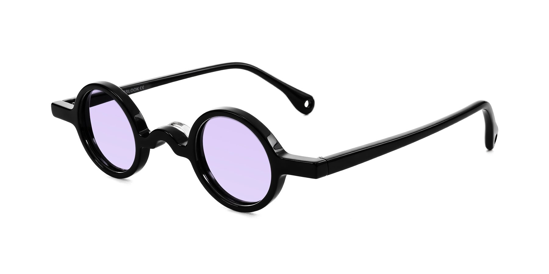 Angle of Hominid in Black with Light Purple Tinted Lenses