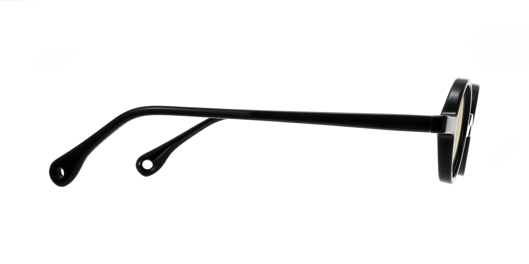 Side of Hominid in Black with Light Champagne Tinted Lenses