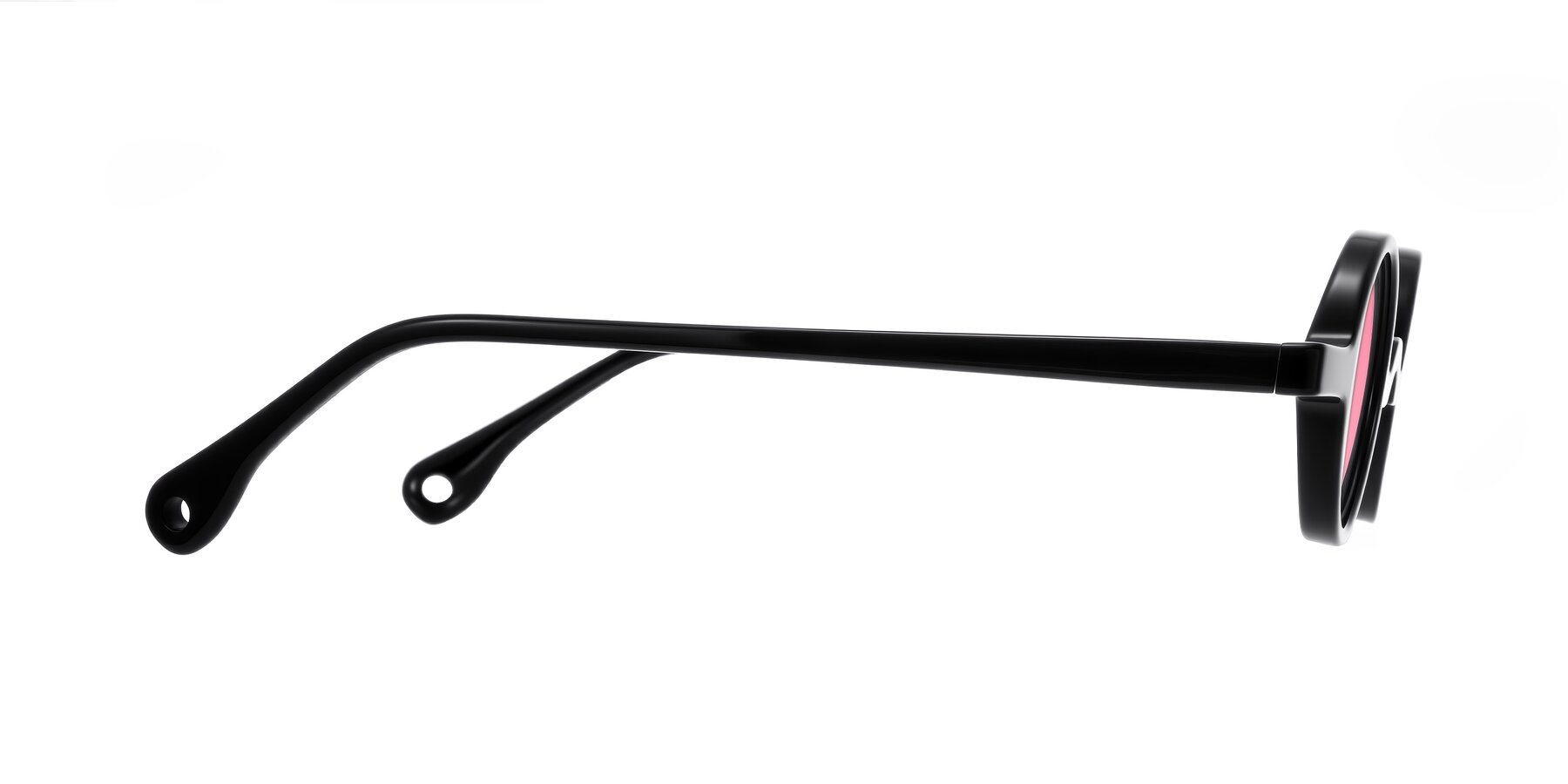 Side of Hominid in Black with Pink Tinted Lenses