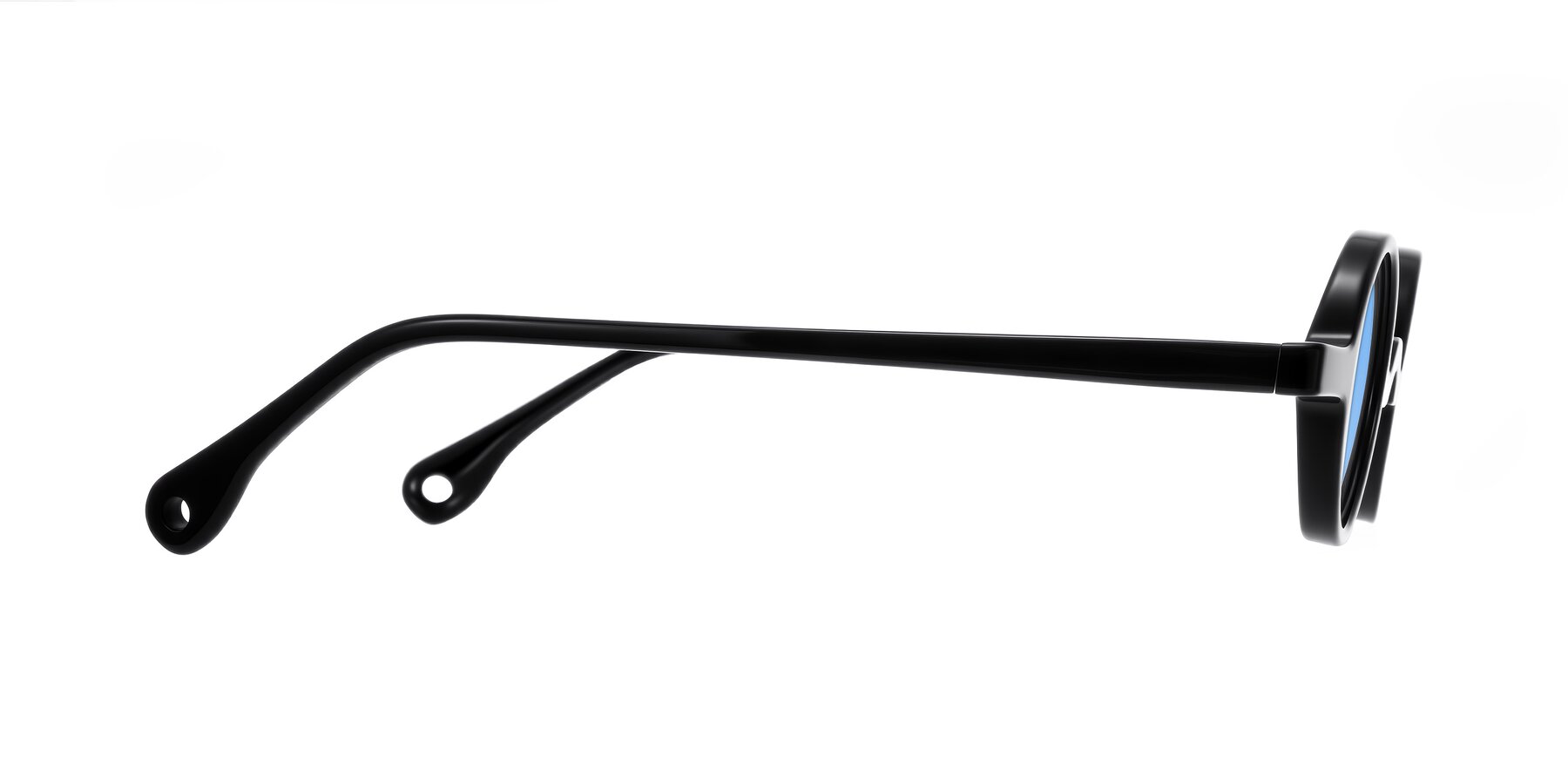 Side of Hominid in Black with Medium Blue Tinted Lenses