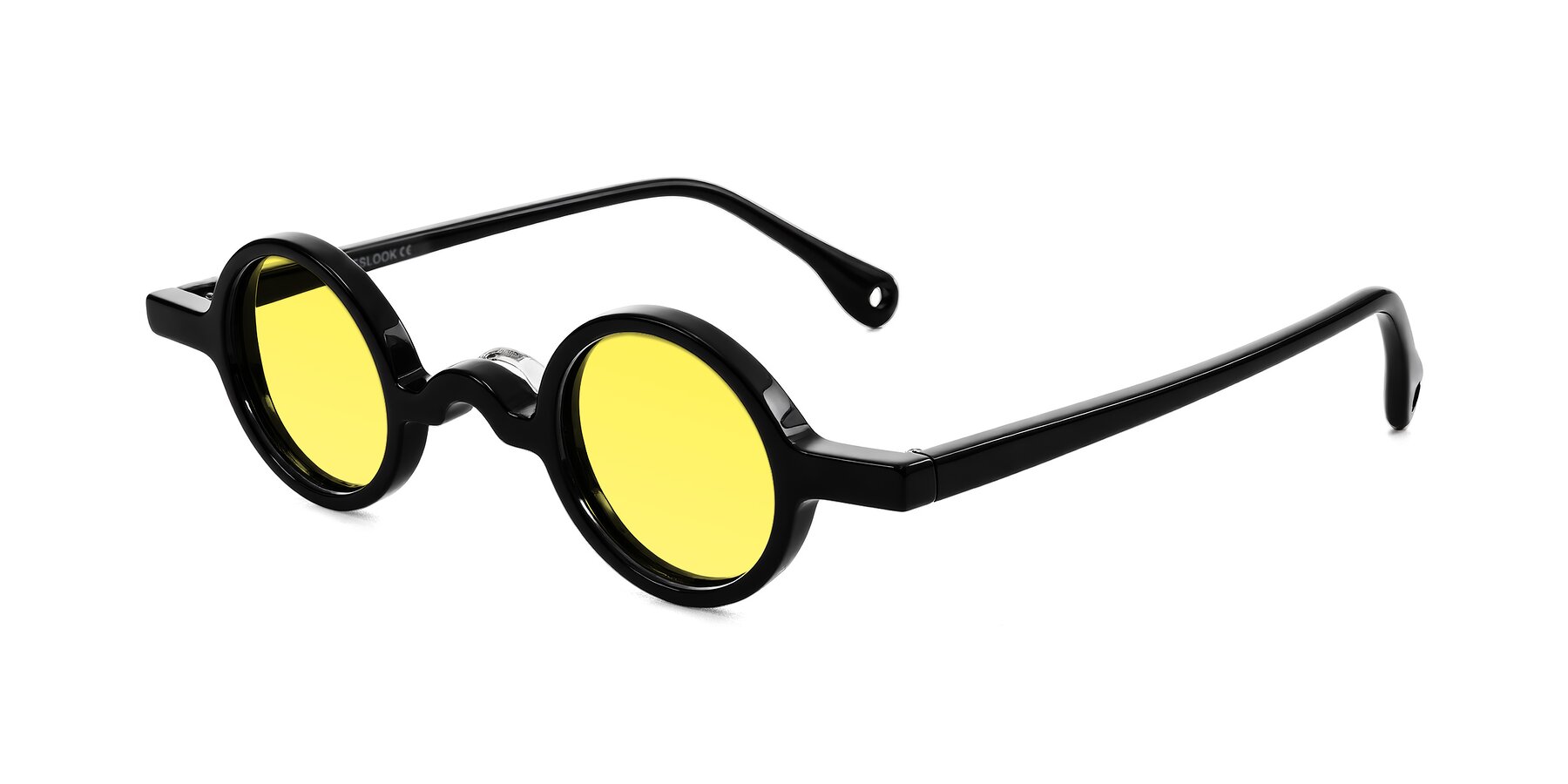 Angle of Hominid in Black with Medium Yellow Tinted Lenses