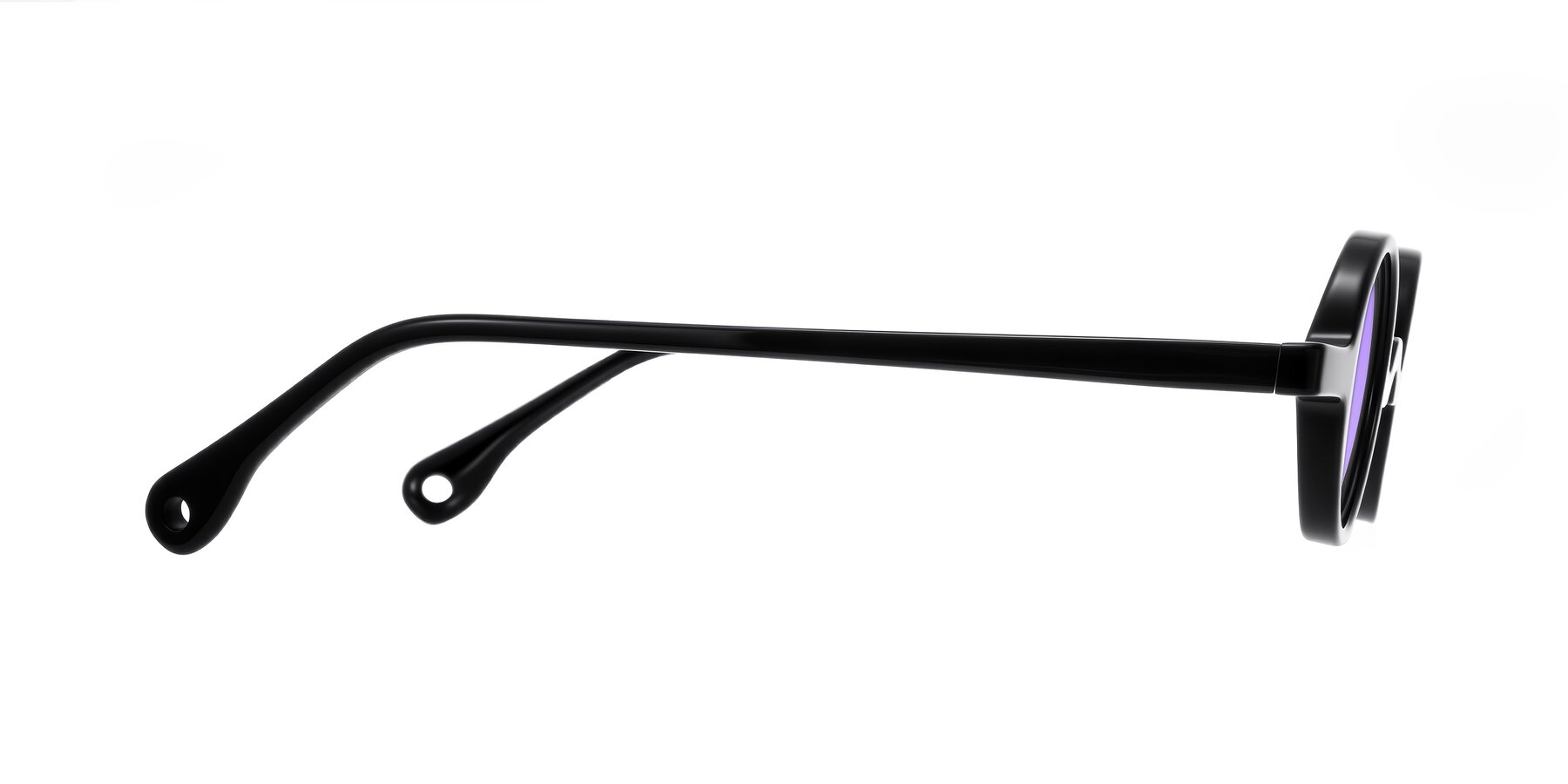 Side of Hominid in Black with Medium Purple Tinted Lenses