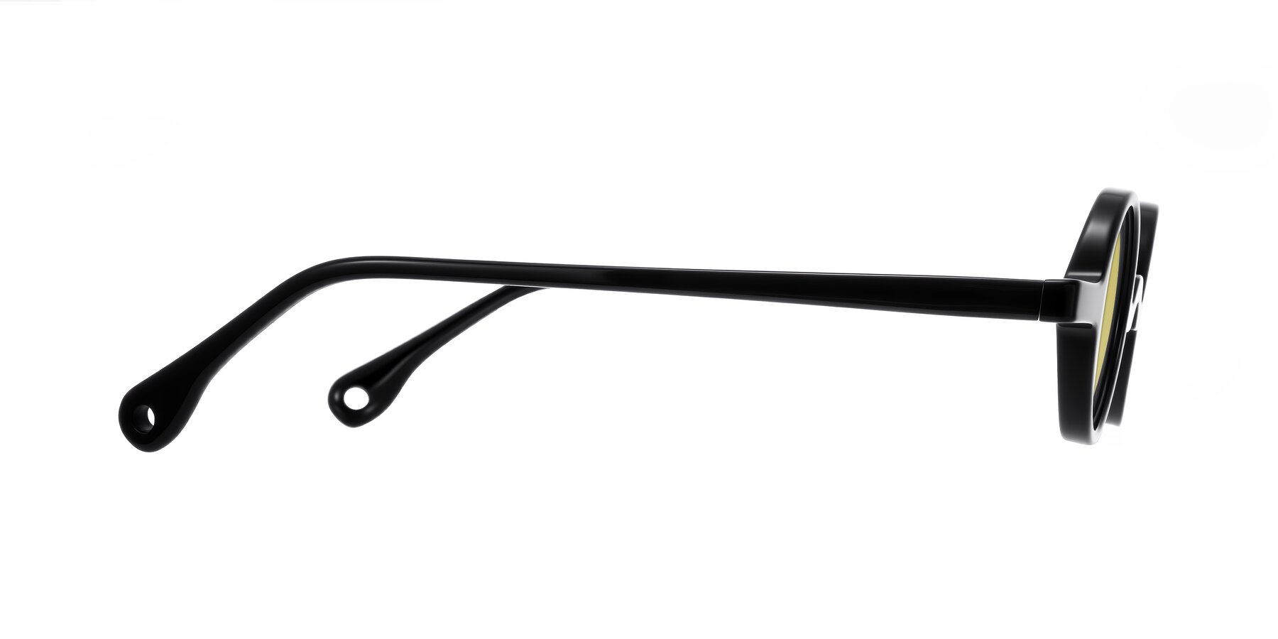 Side of Hominid in Black with Medium Champagne Tinted Lenses