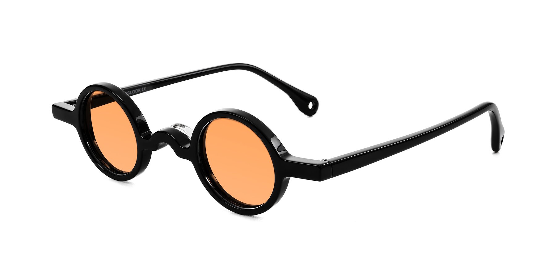 Angle of Hominid in Black with Medium Orange Tinted Lenses