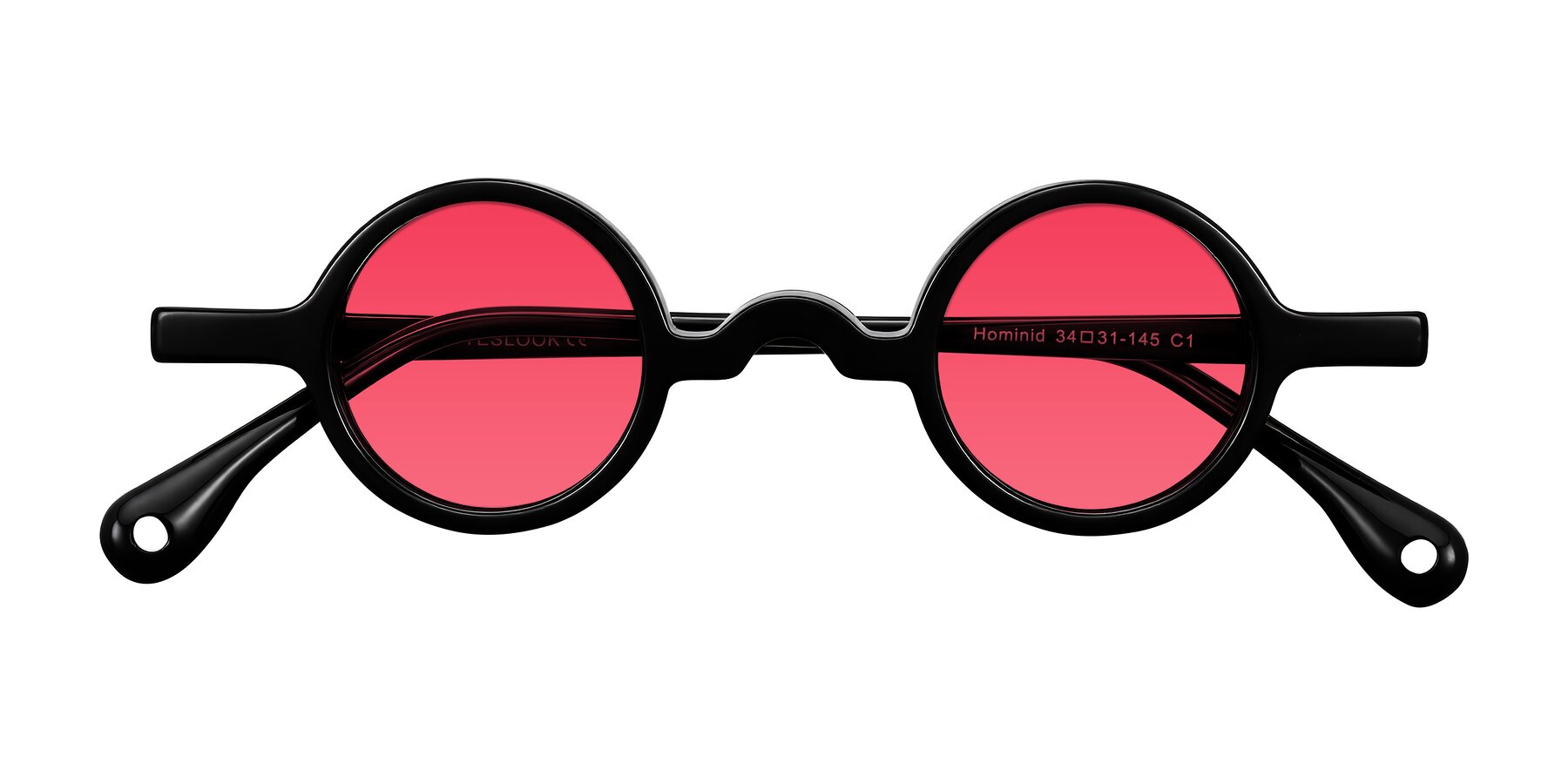 Folded Front of Hominid in Black with Red Tinted Lenses