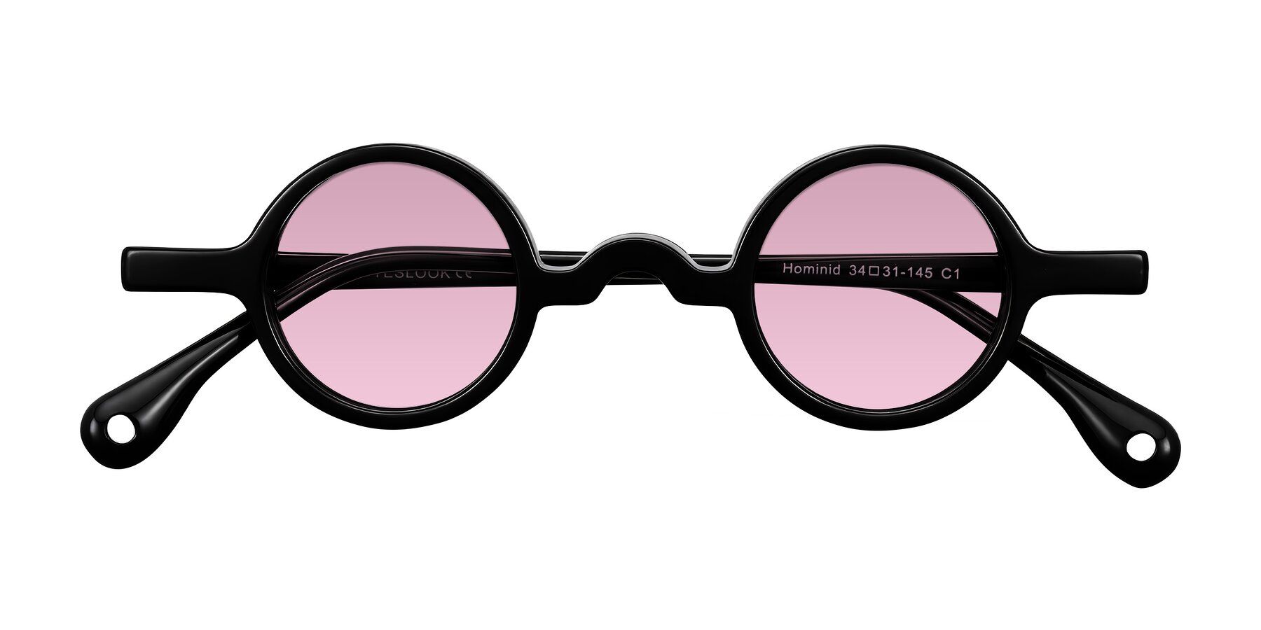 Folded Front of Hominid in Black with Light Wine Tinted Lenses