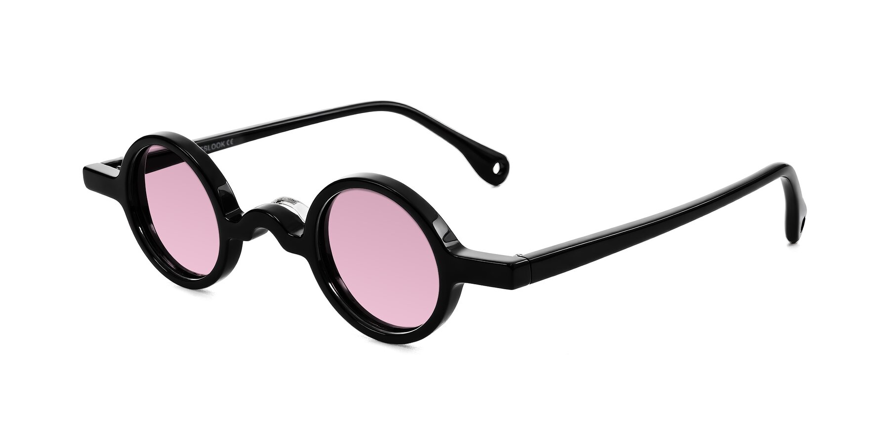 Angle of Hominid in Black with Light Wine Tinted Lenses