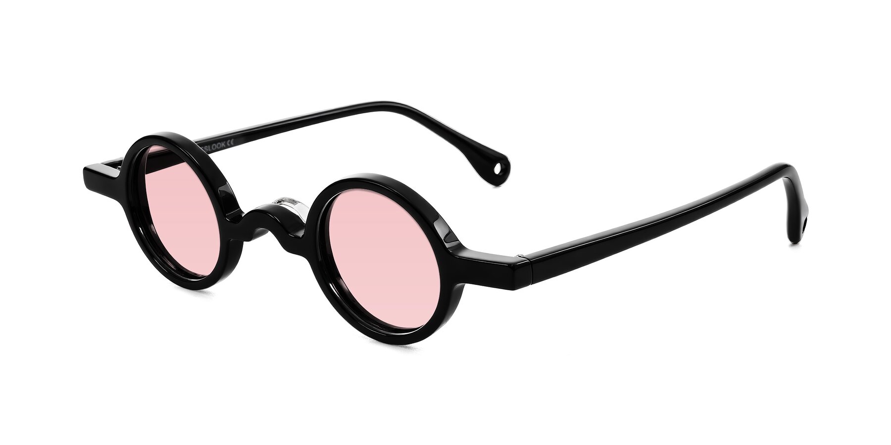 Angle of Hominid in Black with Light Garnet Tinted Lenses