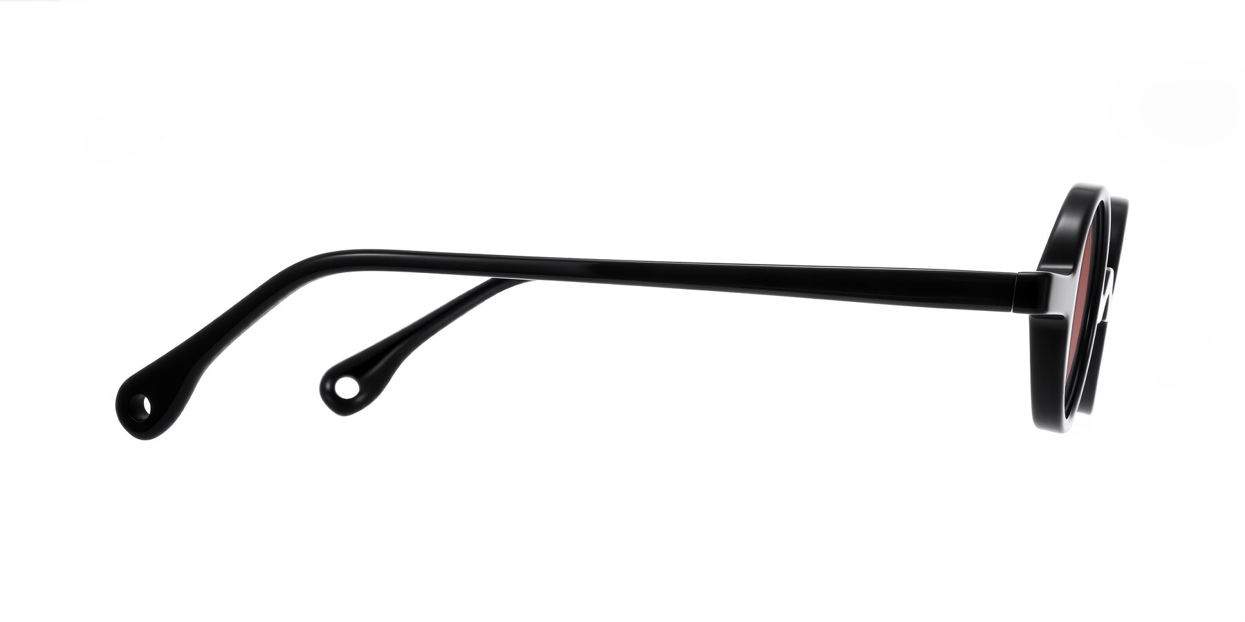 Side of Hominid in Black with Garnet Tinted Lenses