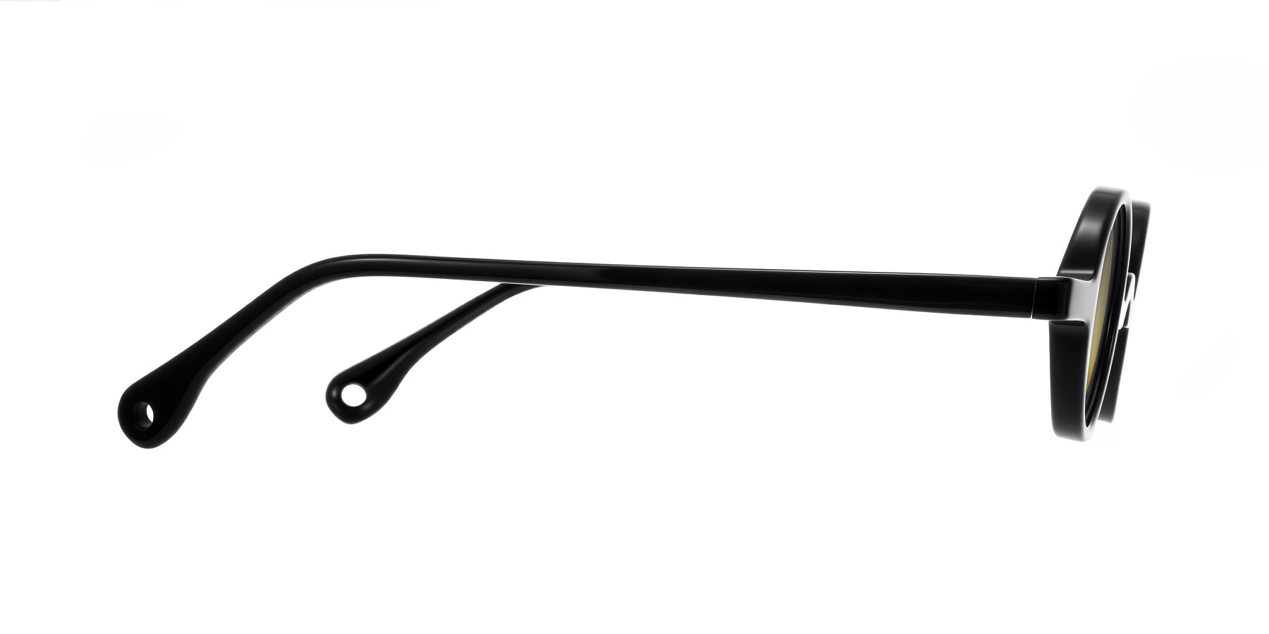 Side of Hominid in Black with Gold Mirrored Lenses