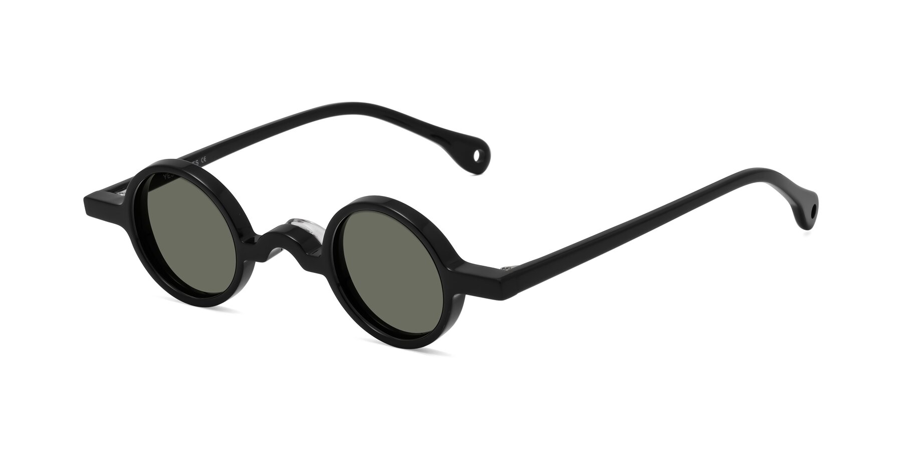 Angle of Hominid in Black with Gray Polarized Lenses