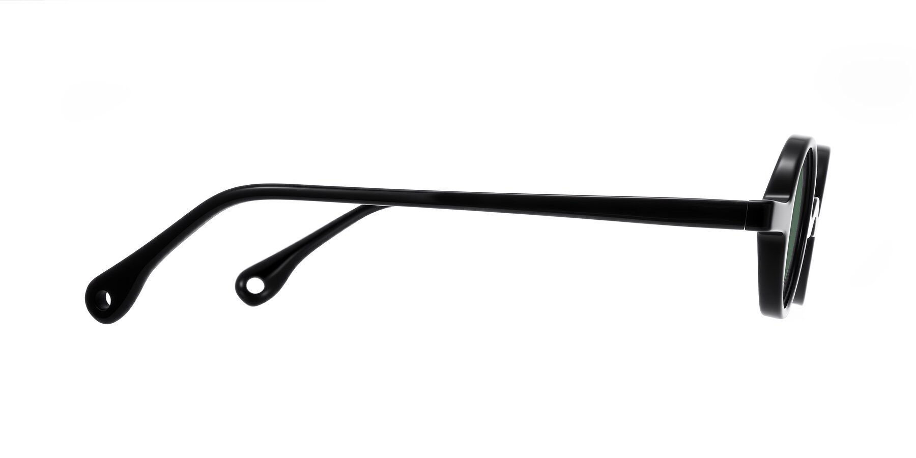 Side of Hominid in Black with Green Polarized Lenses