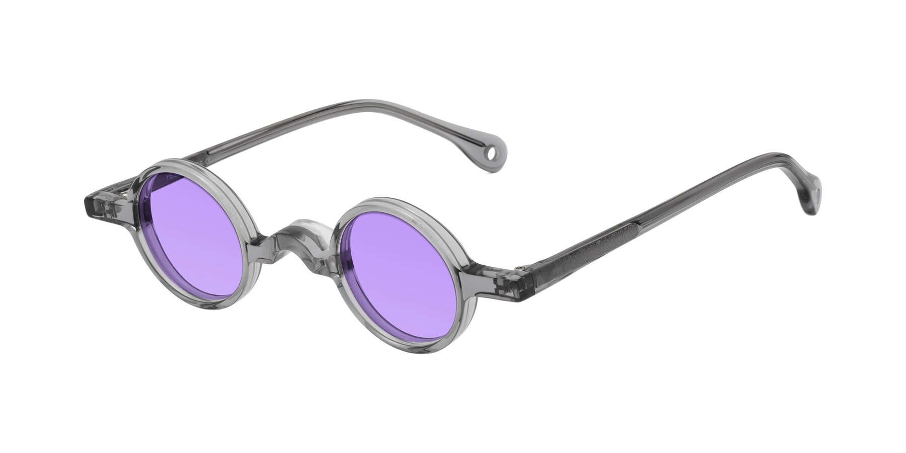 Angle of Hominid in Gray with Medium Purple Tinted Lenses