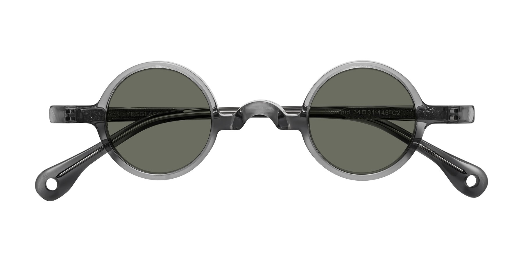 Folded Front of Hominid in Gray with Gray Polarized Lenses