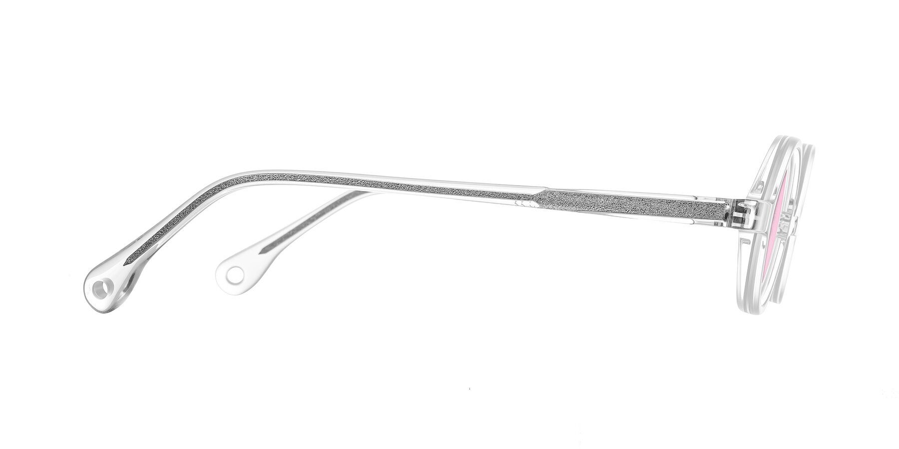 Side of Hominid in Clear with Light Pink Tinted Lenses