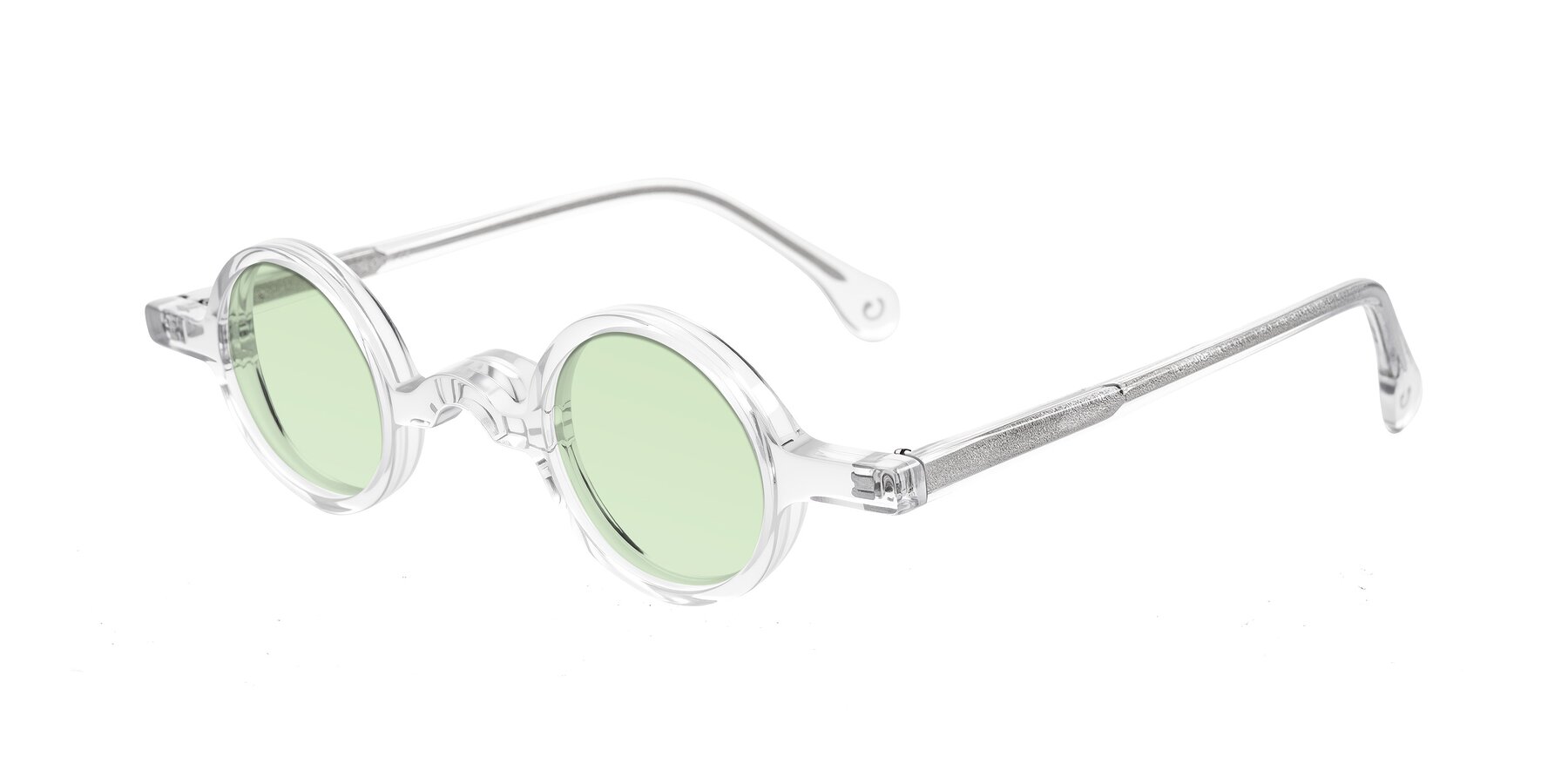 Angle of Hominid in Clear with Light Green Tinted Lenses