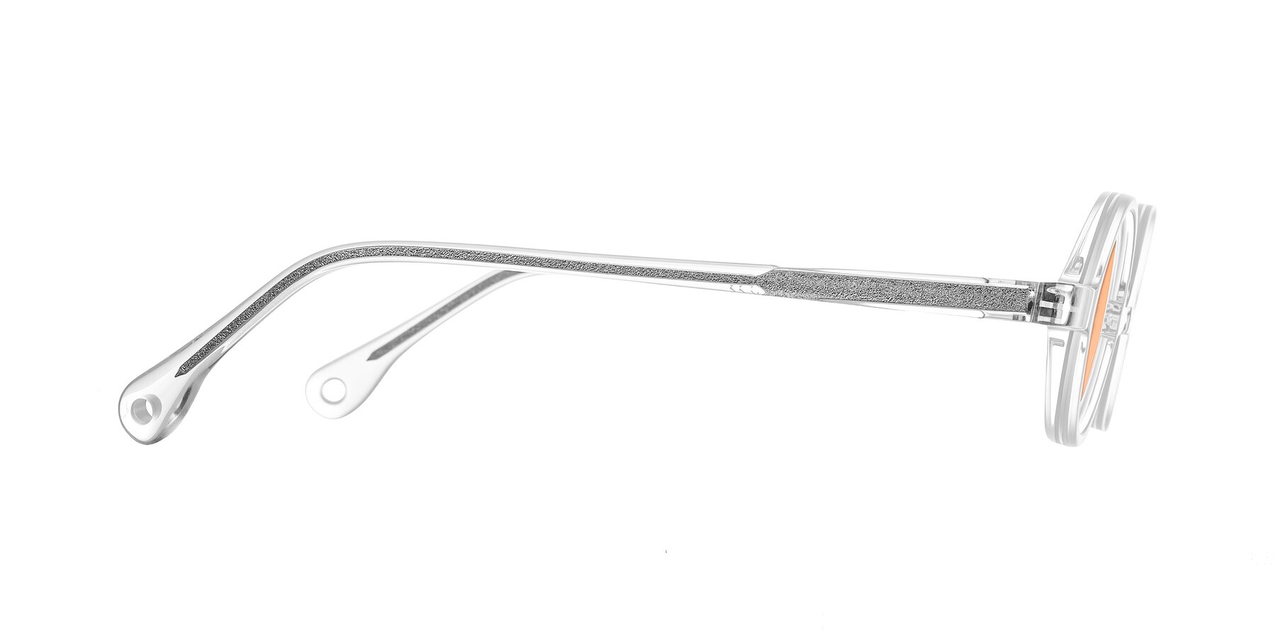 Side of Hominid in Clear with Light Orange Tinted Lenses